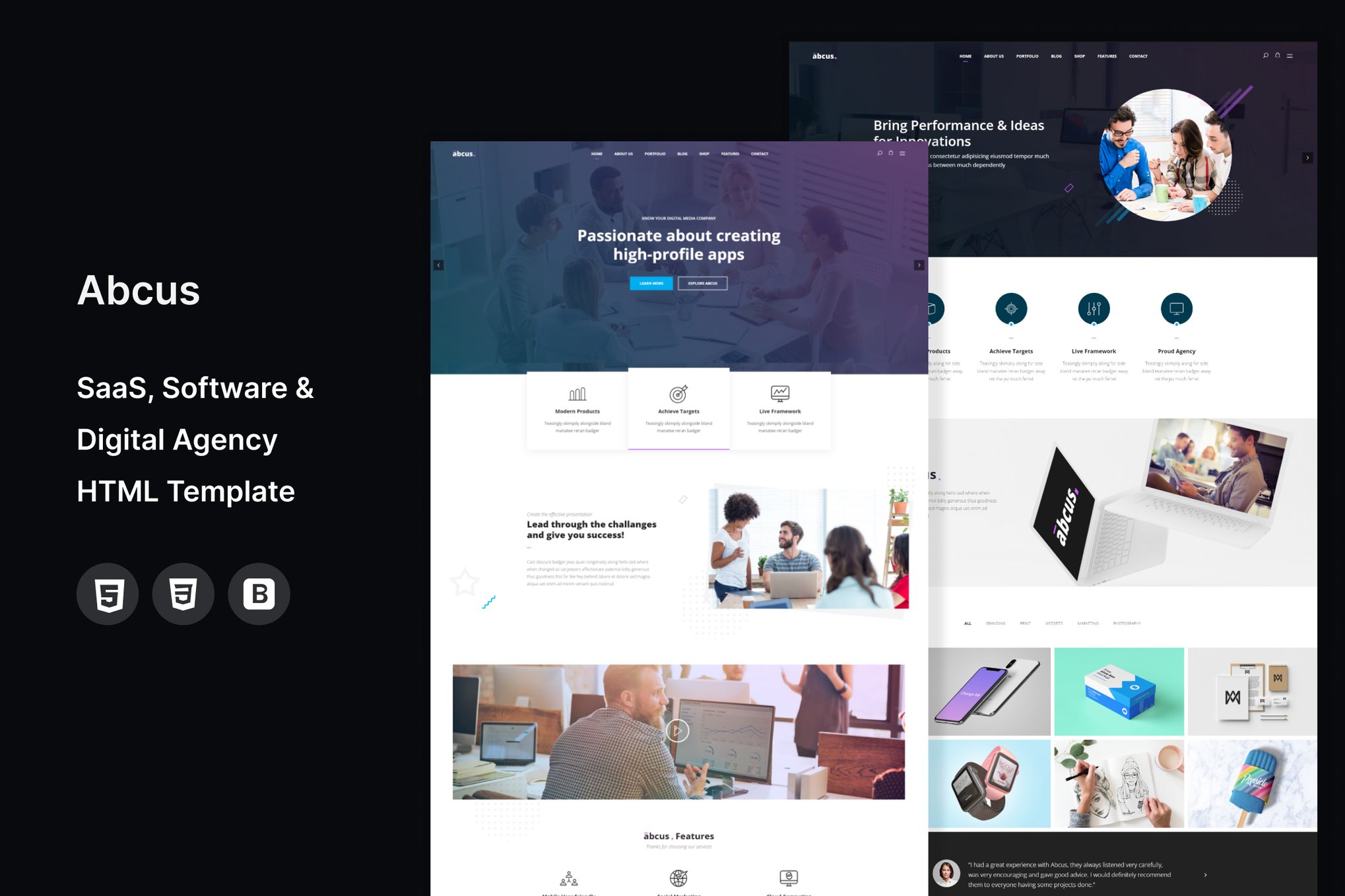 Imagen de portada de Abcus - SaaS, Software & Digital Agency Template (plantilla web)