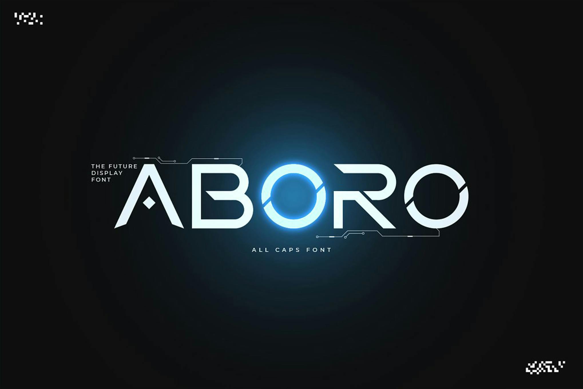 Imagen de portada de Aboro - Futuristic Science Font (fuente)