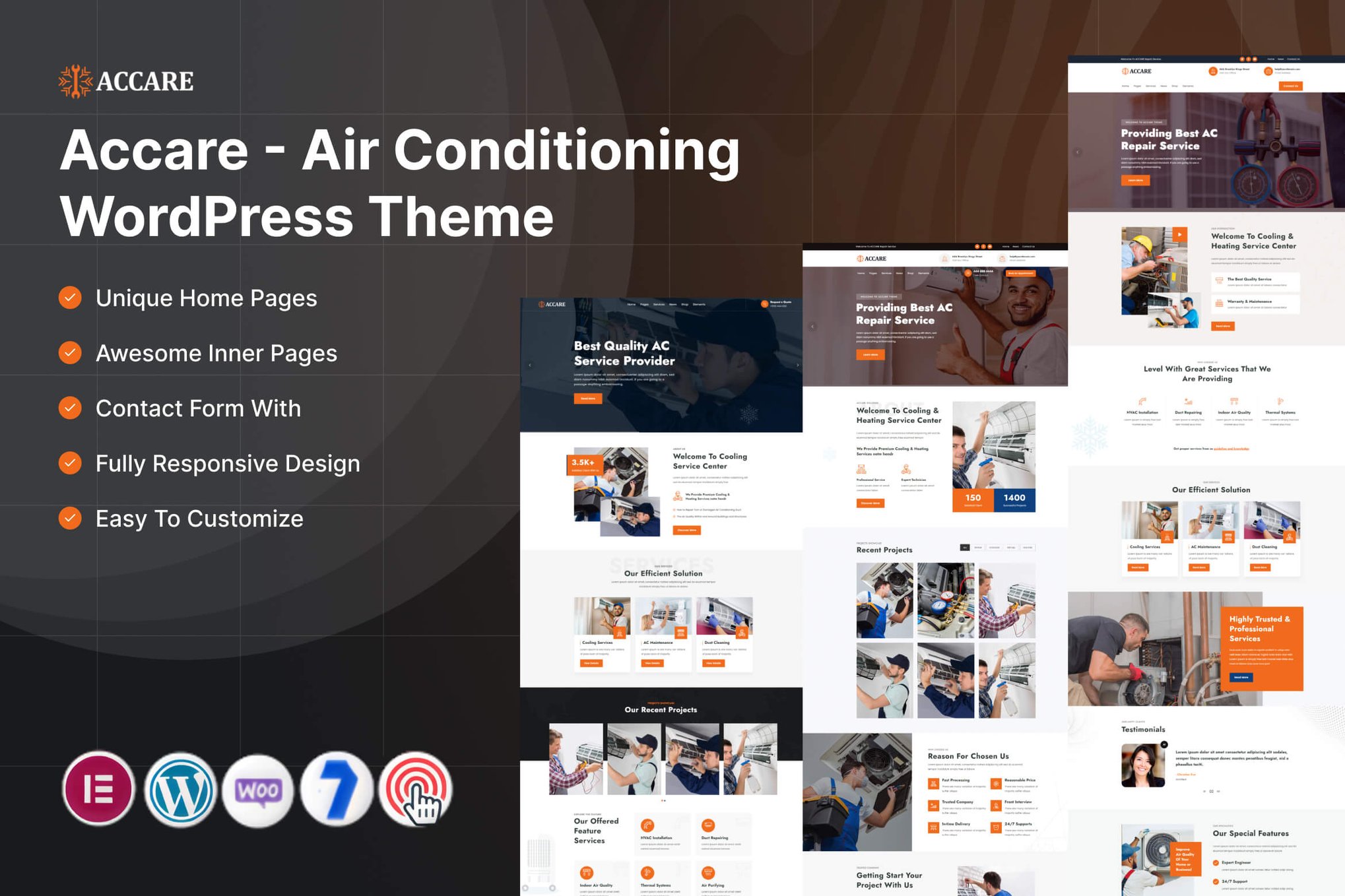 Imagen de portada de Accare - Air Conditioning WordPress Theme (tema)