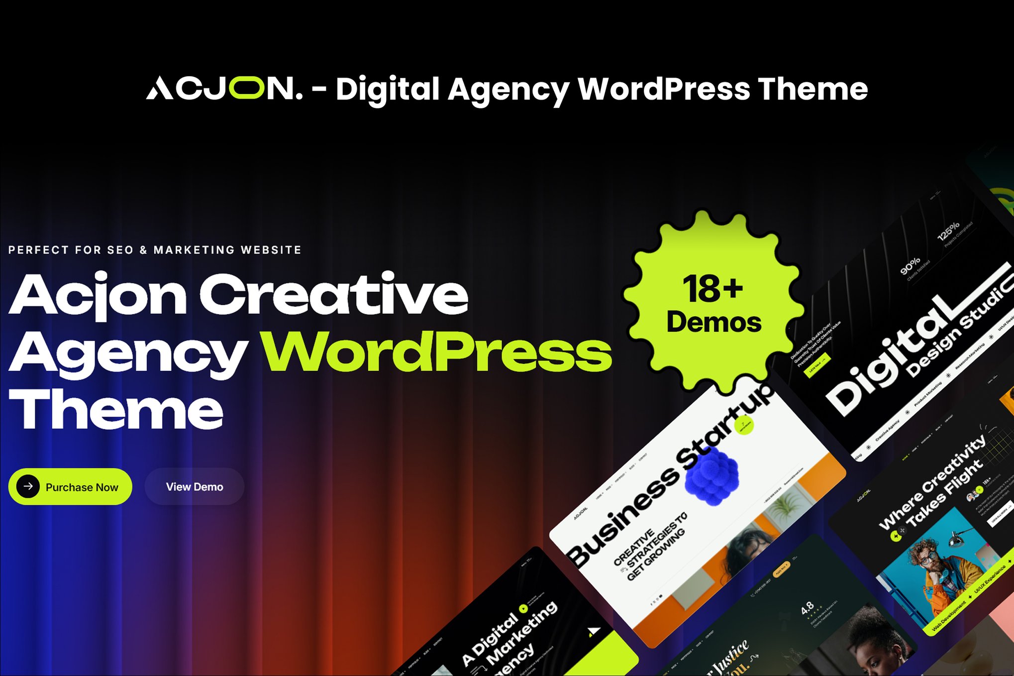 Imagen de portada de Acjon – Digital Agency WordPress Theme (tema)