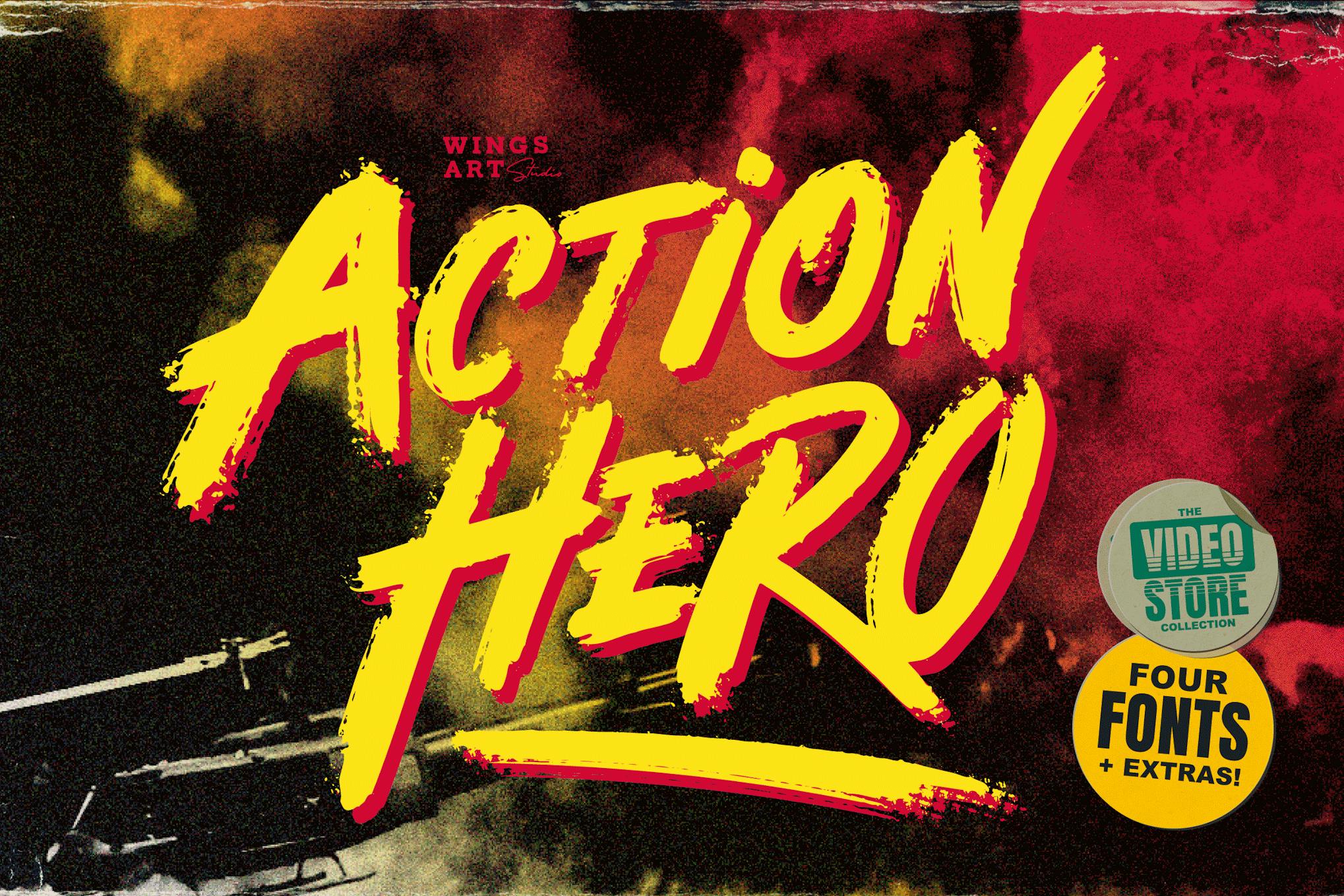 Imagen de portada de Action Hero - An 80s Movie Title Poster Font (fuente)