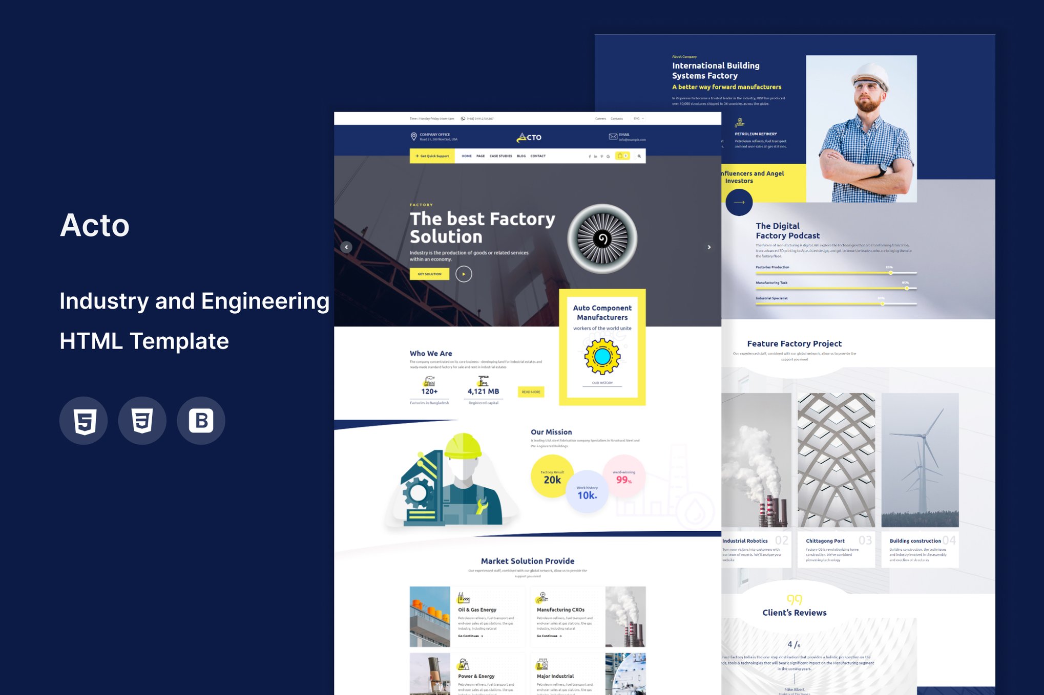 Imagen de portada de Acto - Industry and Engineering HTML Template (plantilla web)