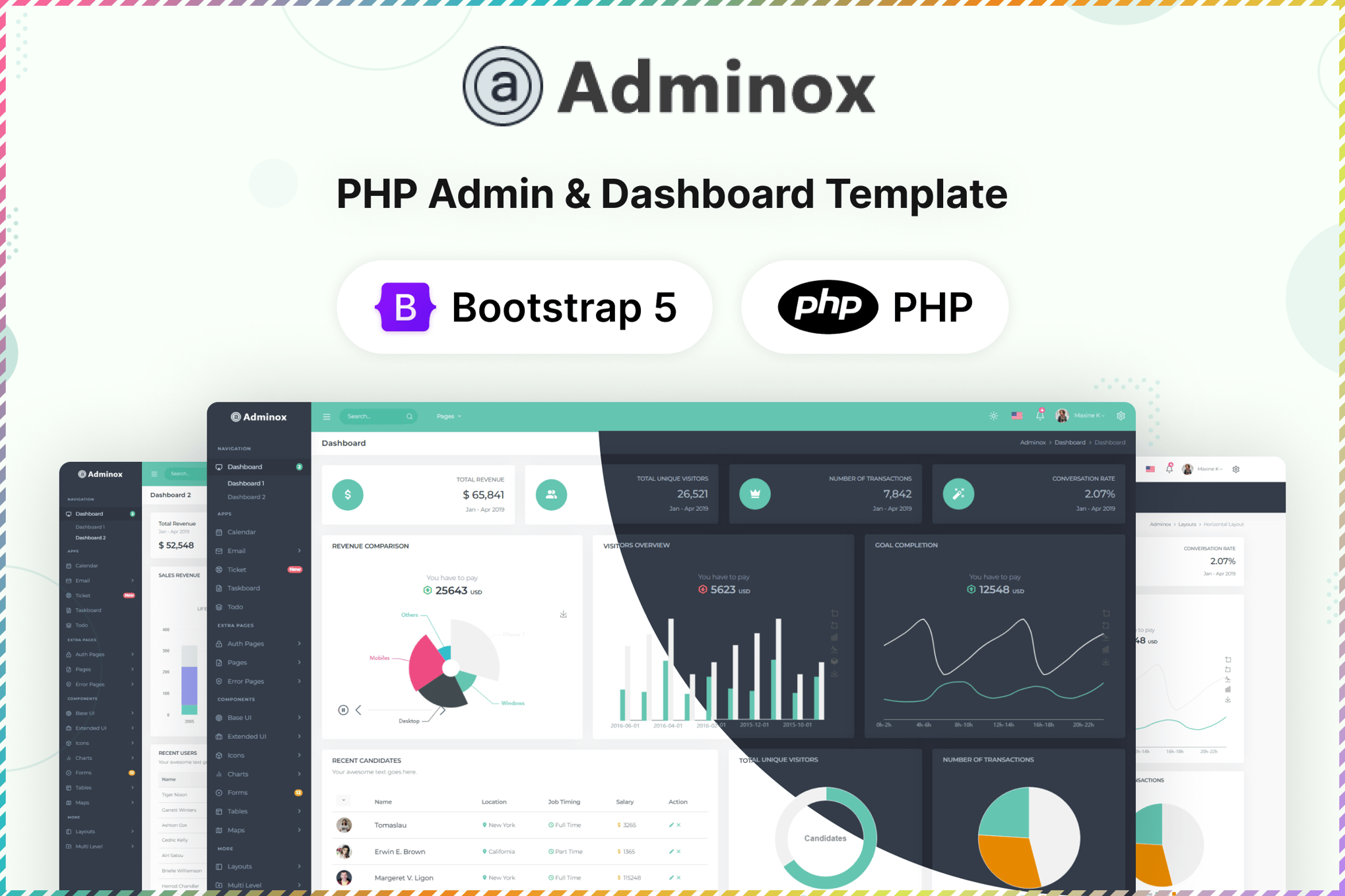 Imagen de portada de Adminox - PHP Admin & Dashboard Template (plantilla web)