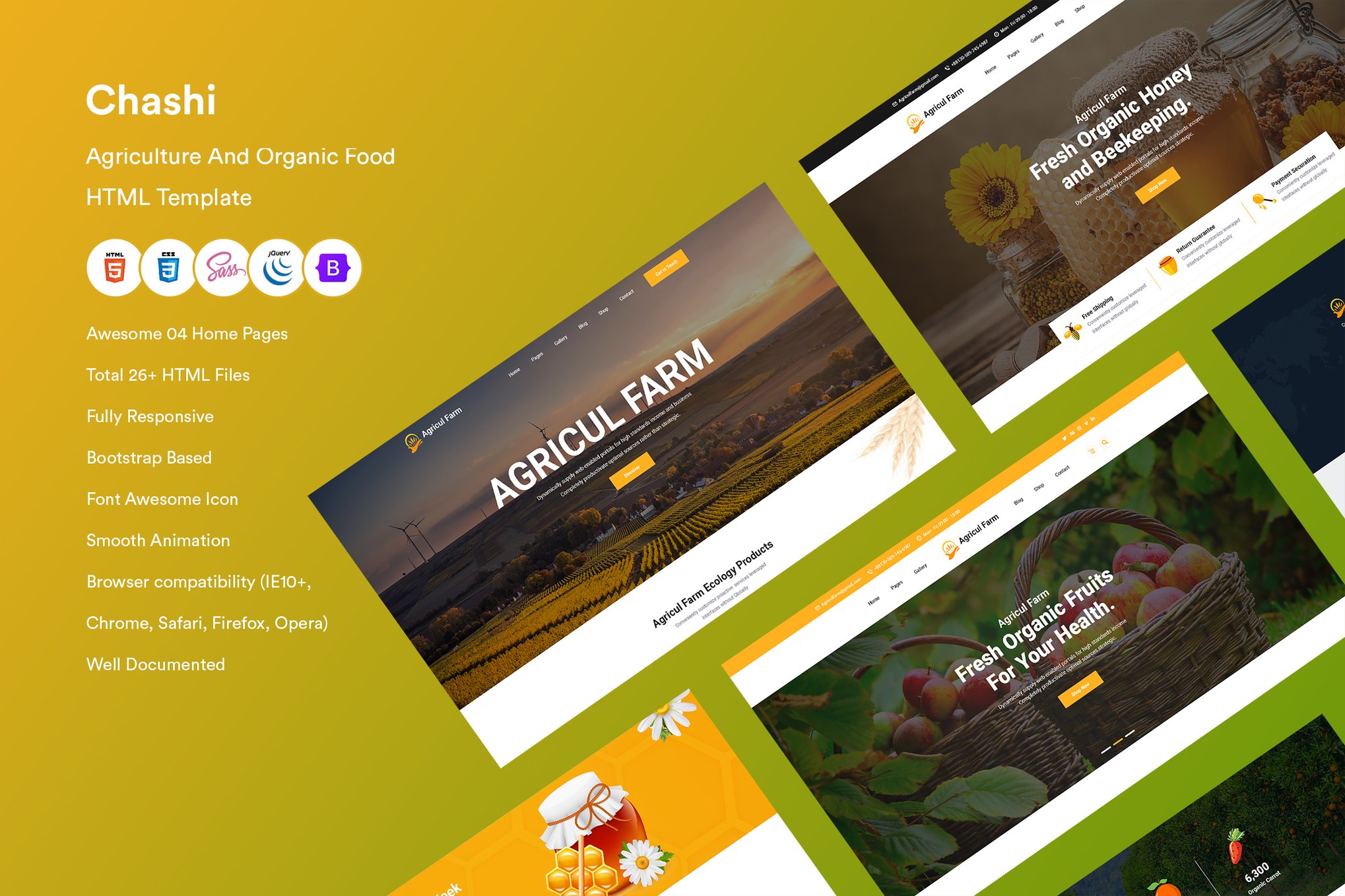 Imagen de portada de Agriculture & Organic Food HTML Template (plantilla web)