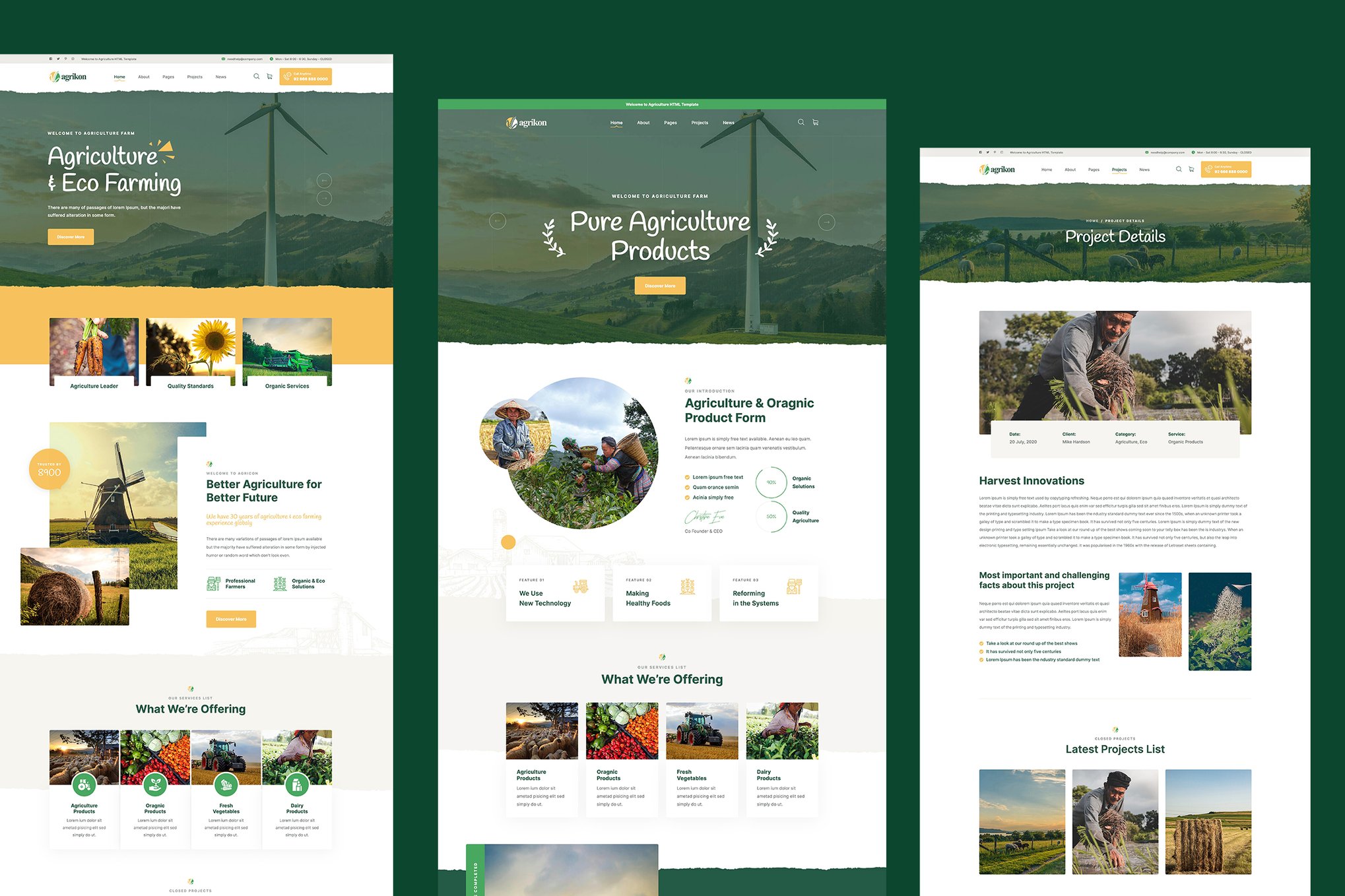 Imagen de portada de Agrikon - Agriculture Organic Food HTML Template (plantilla web)