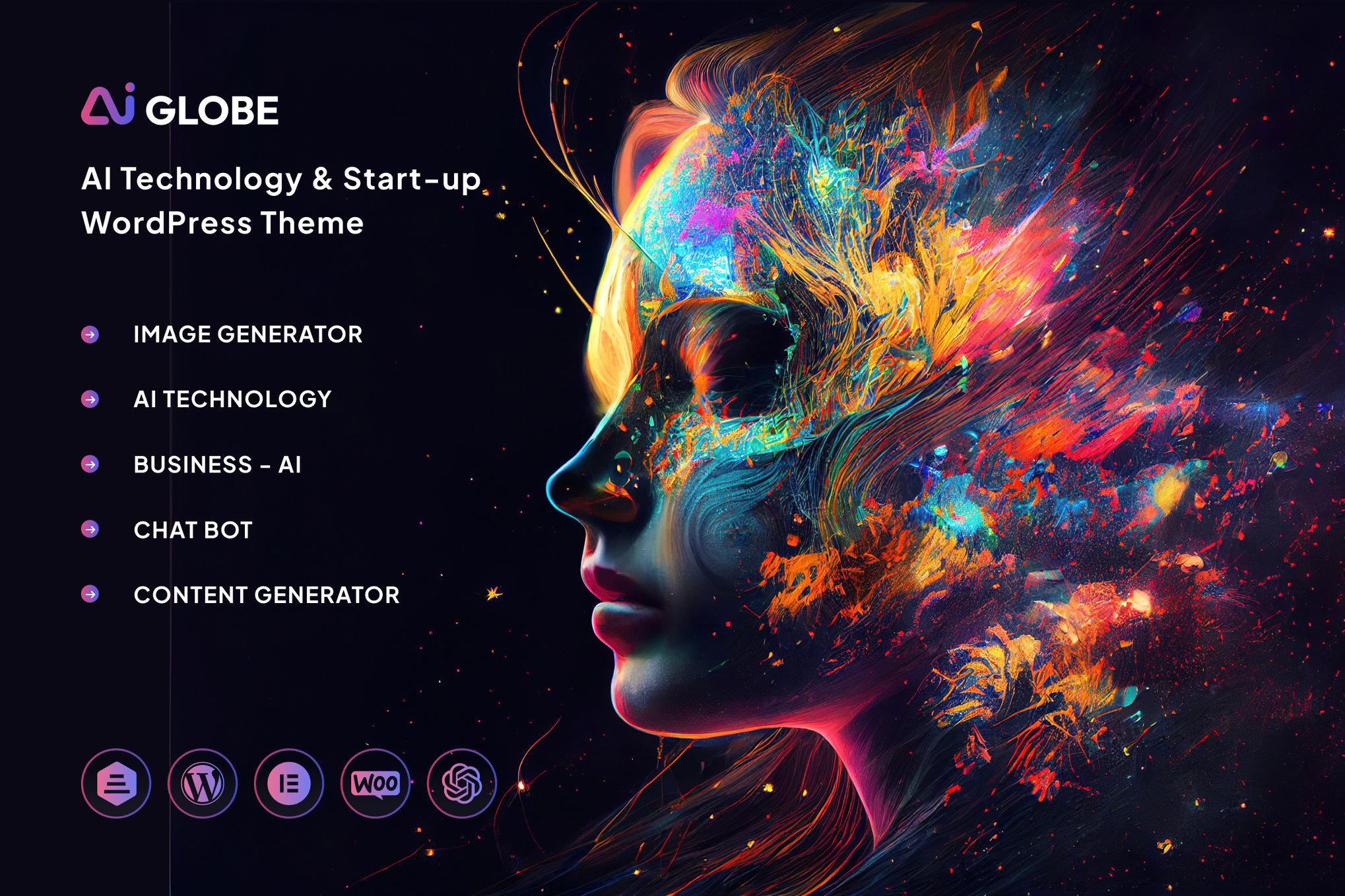 Imagen de portada de AI Globe - Artificial Intelligence Startup & Techn (tema)