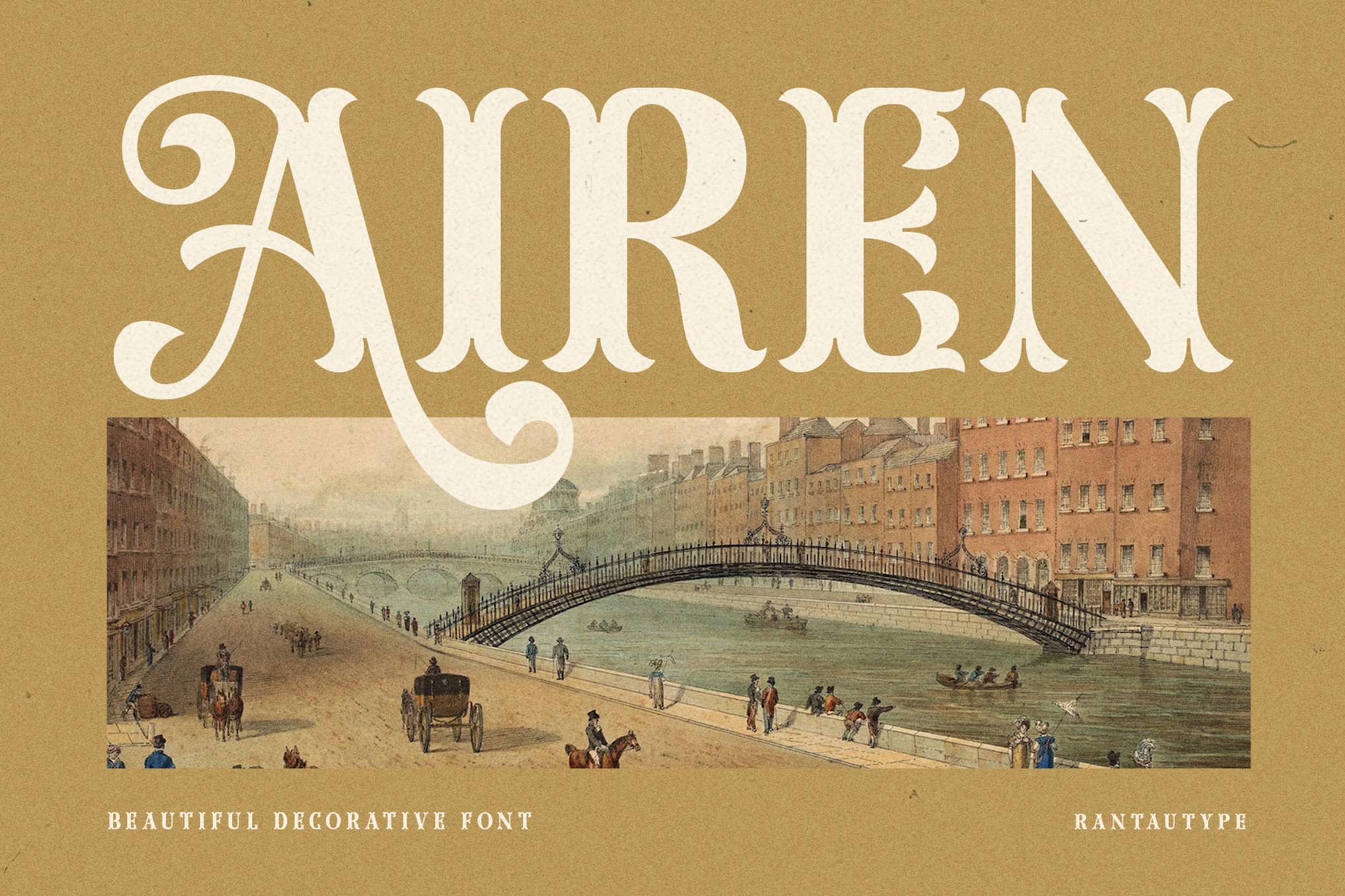 Imagen de portada de Airen Decorative Display font (fuente)