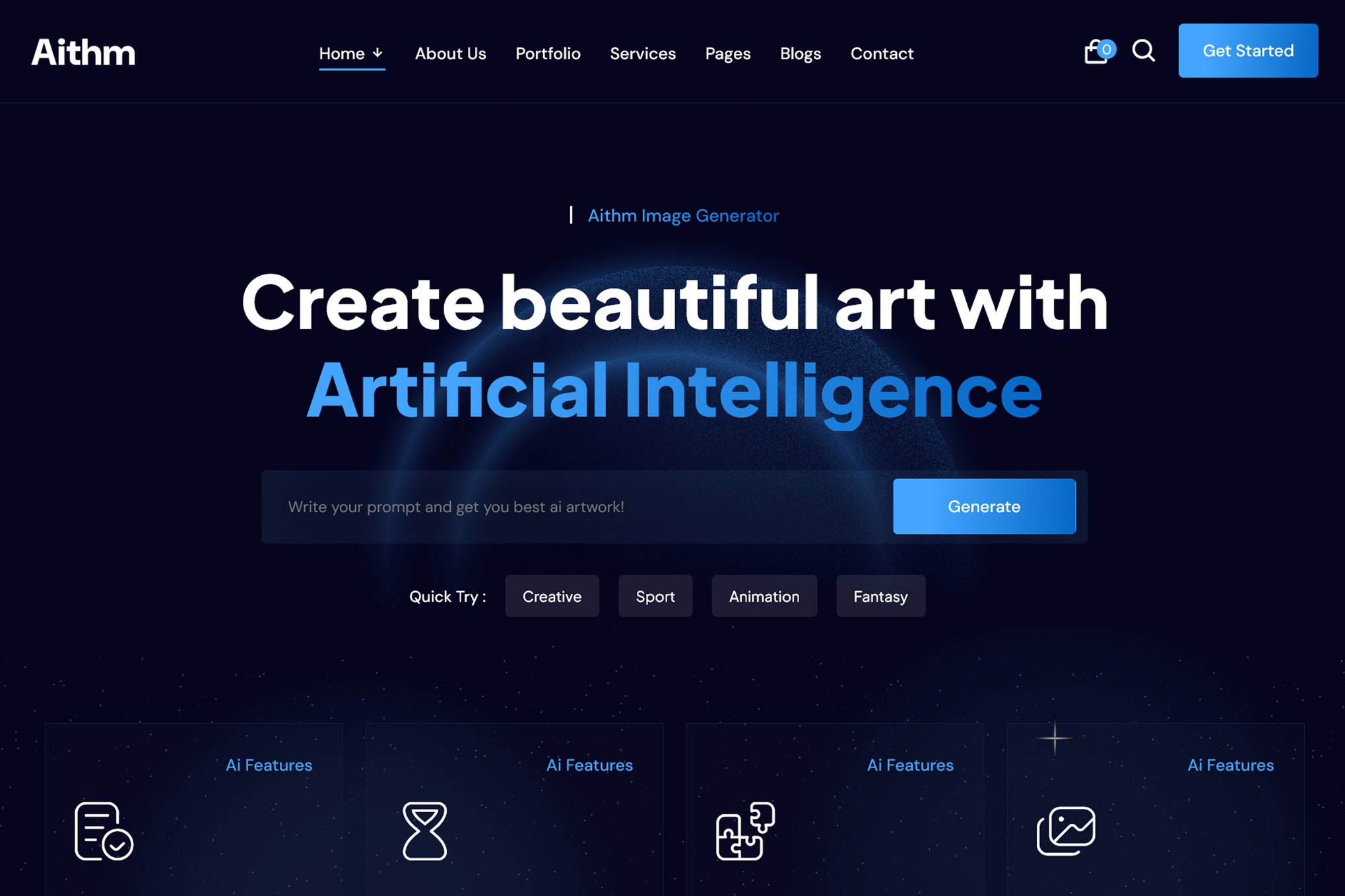 Imagen de portada de Aithm - AI Agency & Startup HTML Template (plantilla web)