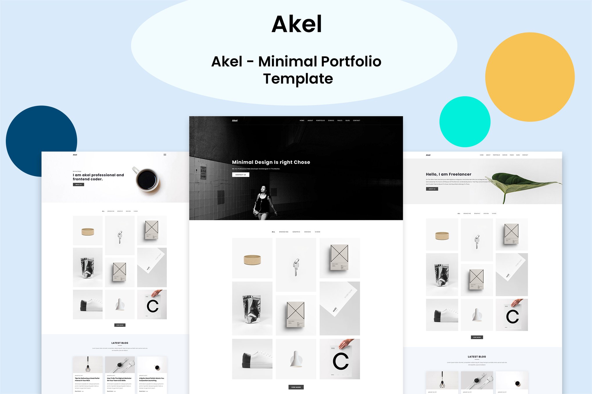 Imagen de portada de Akel - Minimal Portfolio Template (plantilla web)