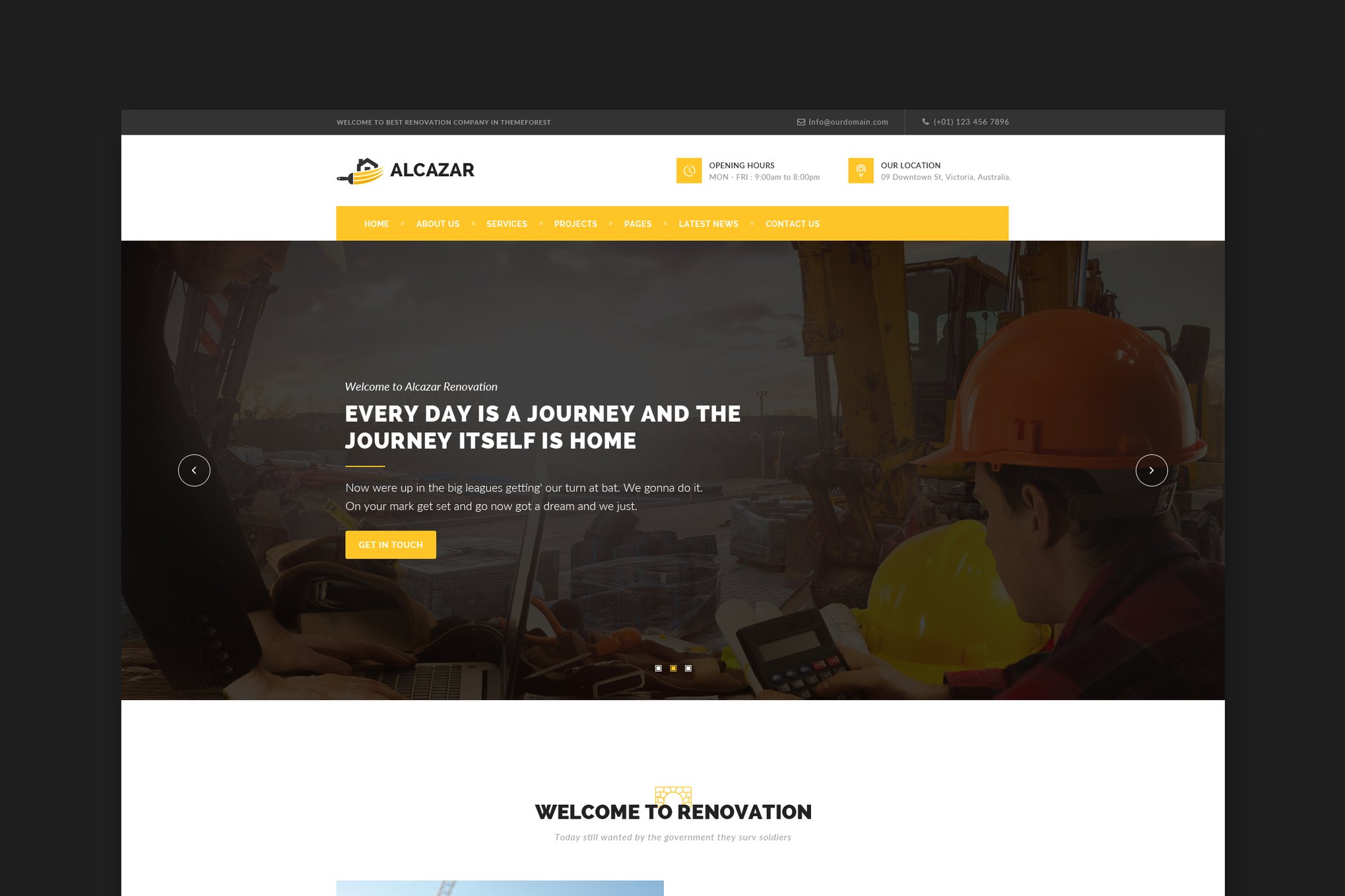 Imagen de portada de Alcazar - Construction, Renovation & Building HTML (plantilla web)