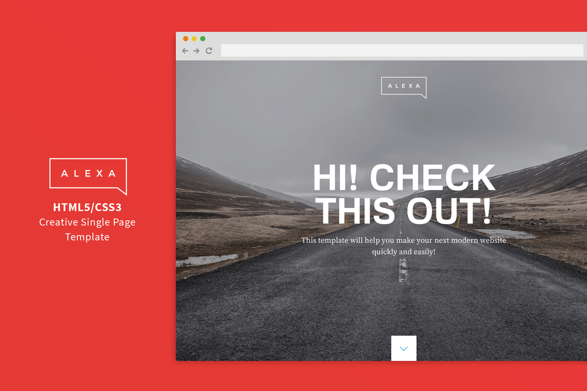 Imagen de portada de Alexa - Creative Single Page Template (plantilla web)