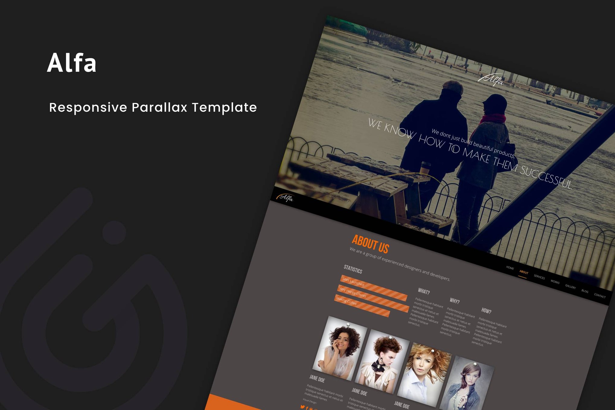 Imagen de portada de Alfa - Responsive Parallax Template (plantilla web)