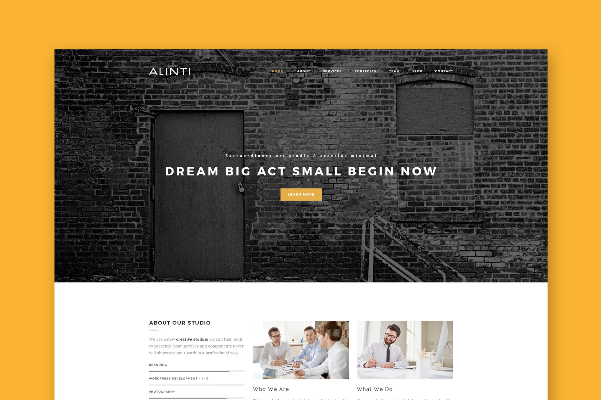 Imagen de portada de Alinti - Minimal HTML Portfolio (plantilla web)