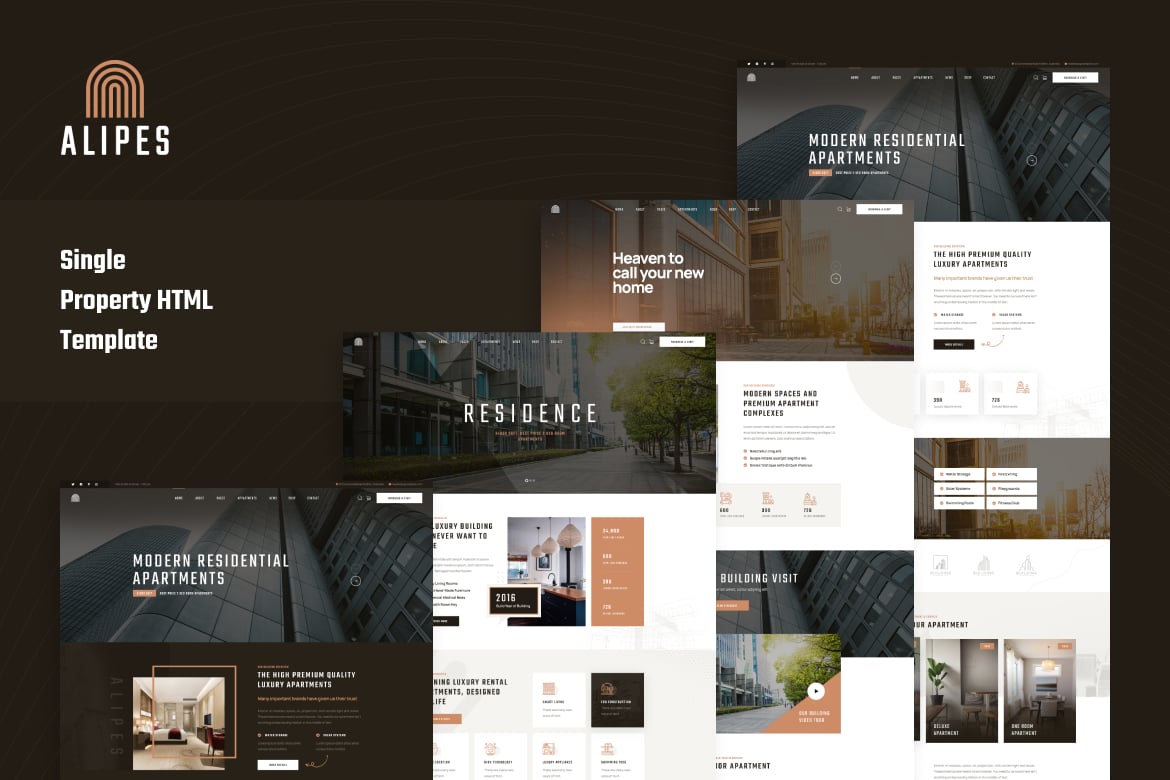 Imagen de portada de Alipes - Single Property HTML Template (plantilla web)