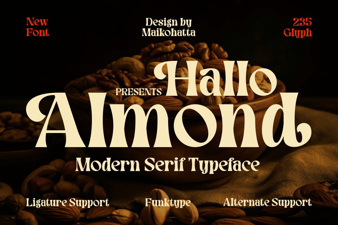 Imagen de portada de Almond - Modern Serif Typeface Font (fuente)