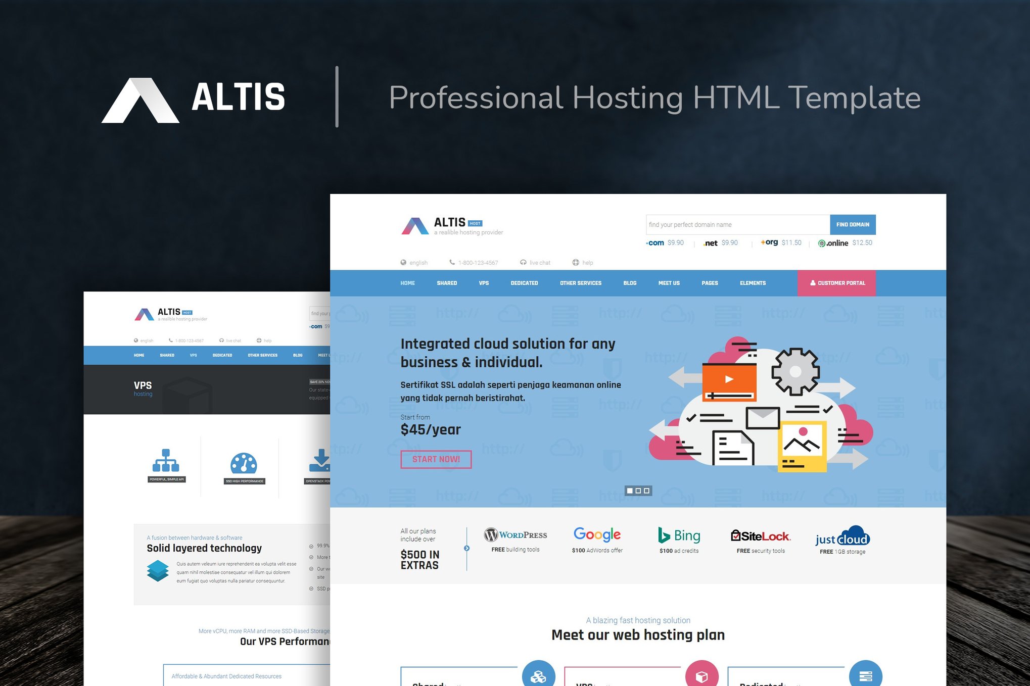Imagen de portada de Altis - Professional Hosting HTML Template (plantilla web)