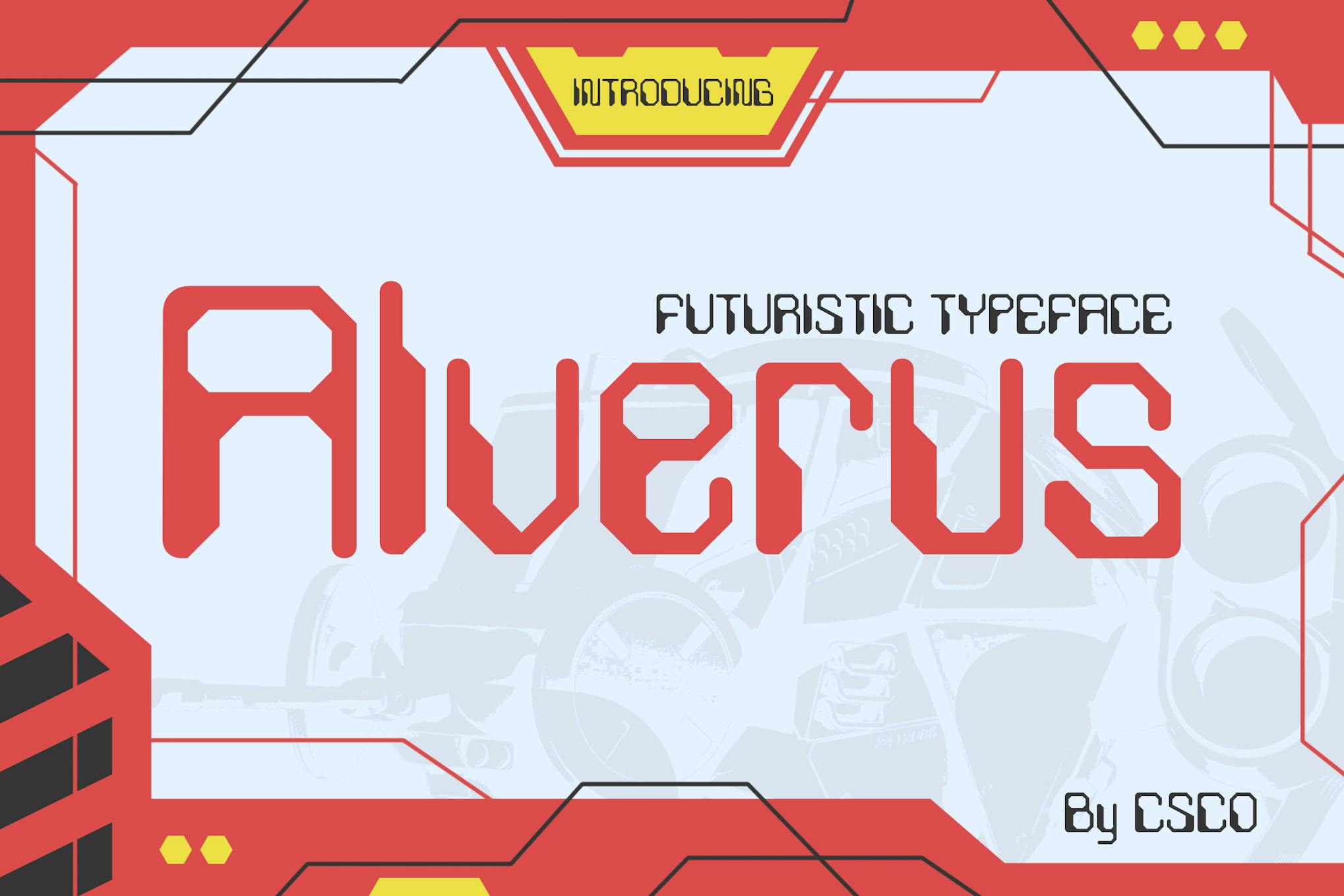 Imagen de portada de Alverus – Futuristic Typeface (fuente)