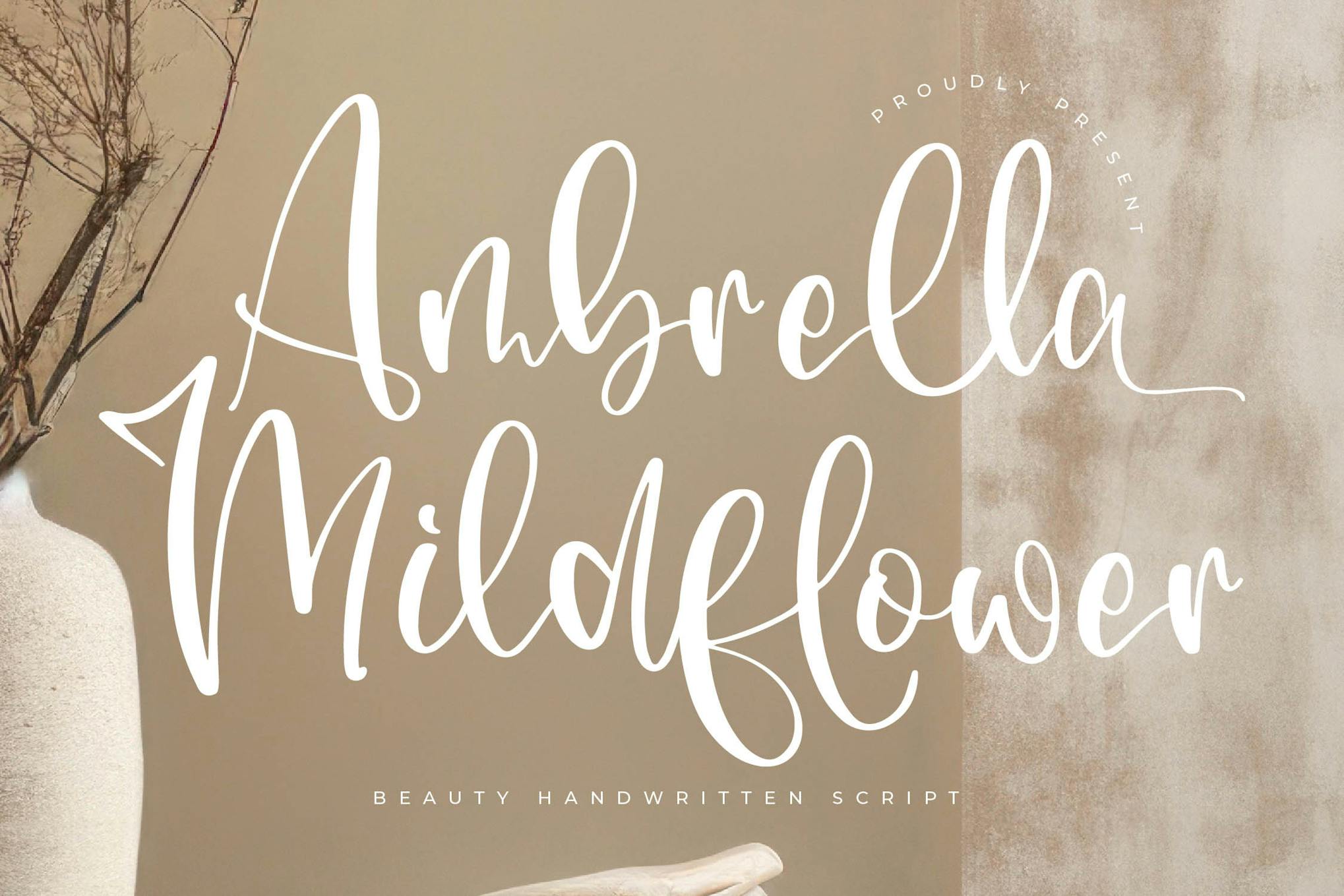 Imagen de portada de Ambrella Mildflower Handwritten Font (fuente)