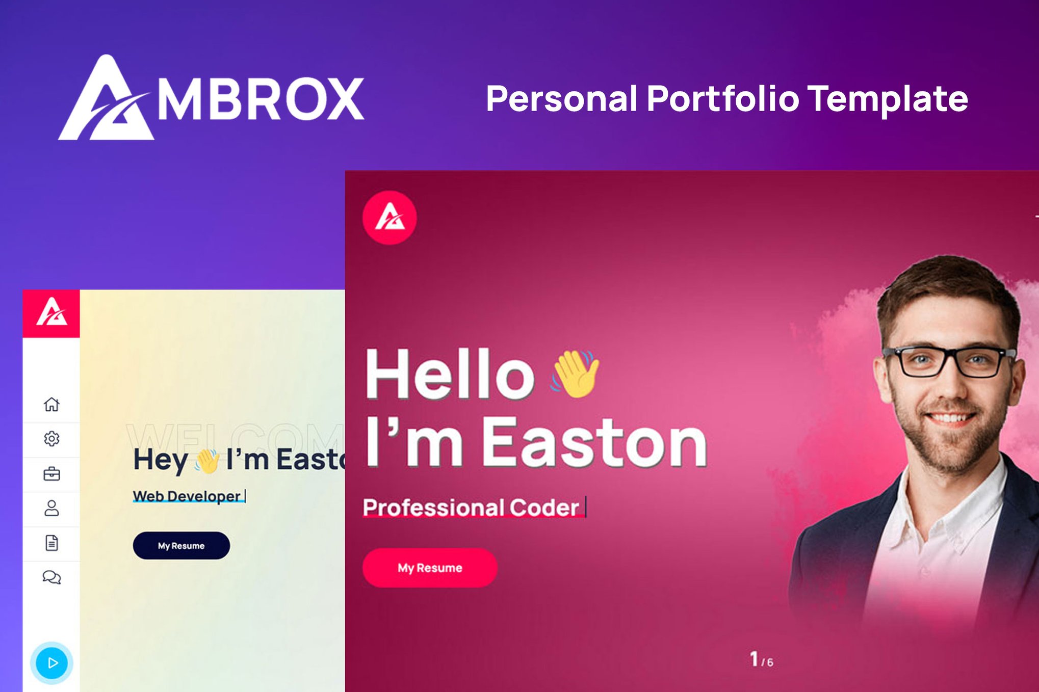 Imagen de portada de Ambrox - Personal Portfolio Template (plantilla web)