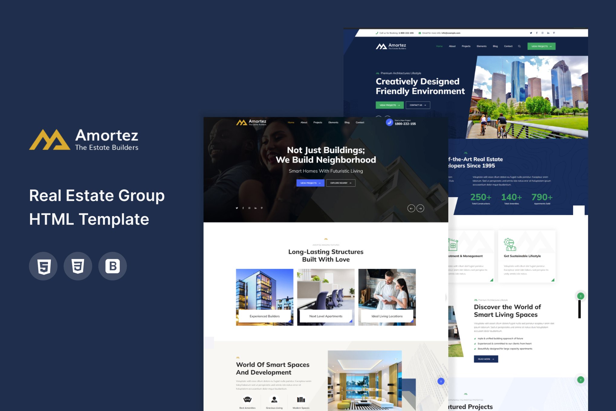 Imagen de portada de Amortez – Real Estate Group HTML Template (plantilla web)