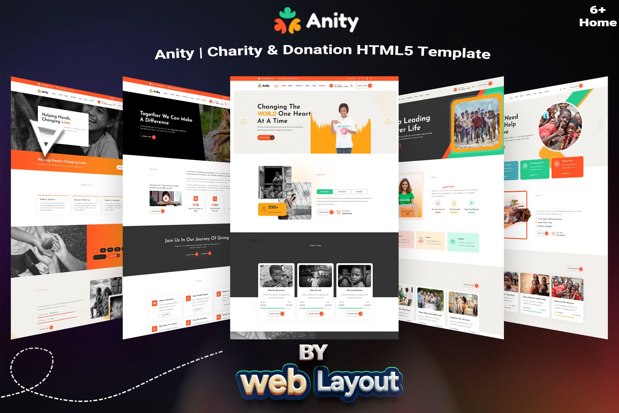 Imagen de portada de Anity | Charity & Donation HTML5 Template (plantilla web)