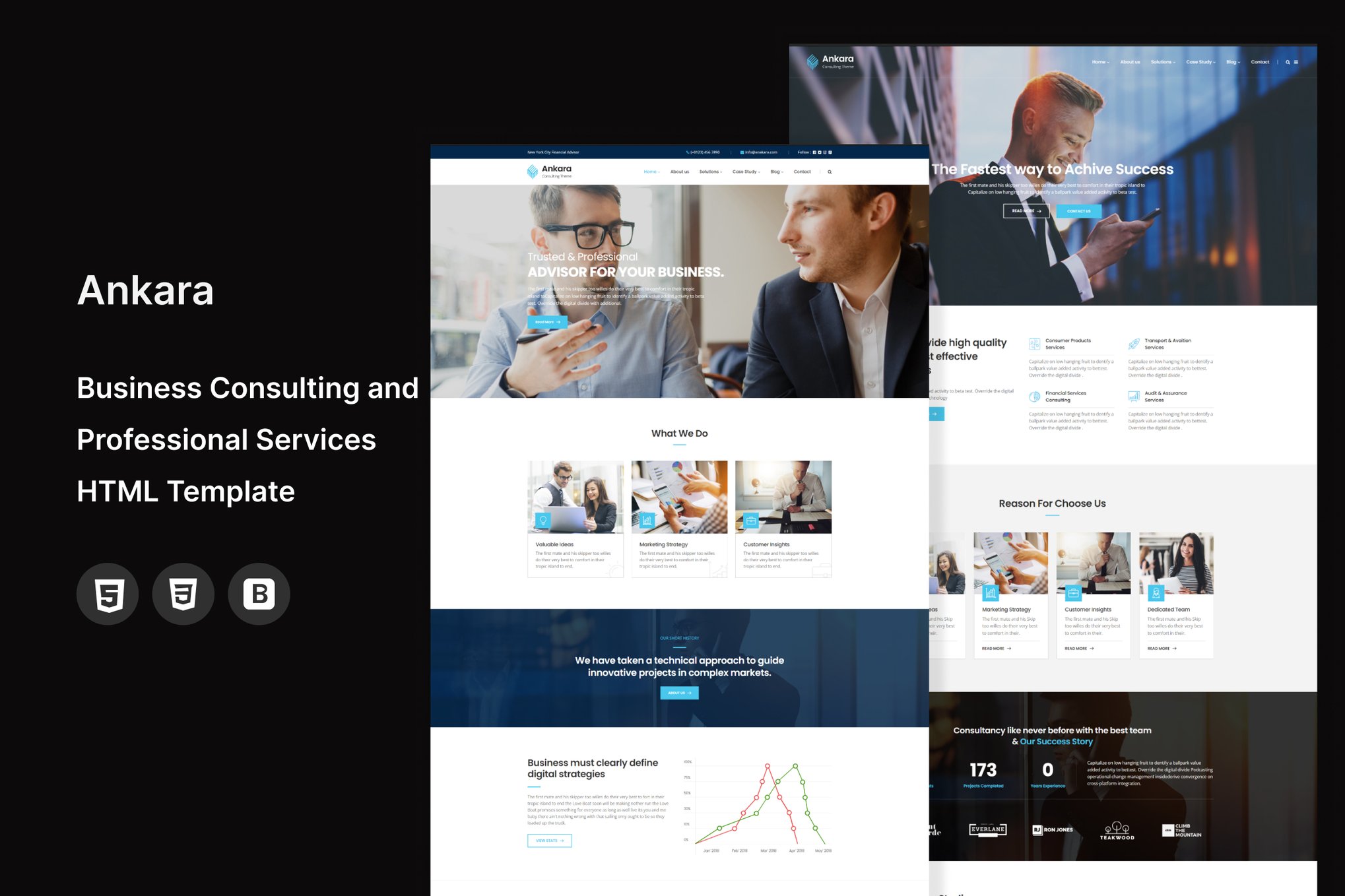 Imagen de portada de Ankara -Consulting and Professional HTML Template (plantilla web)