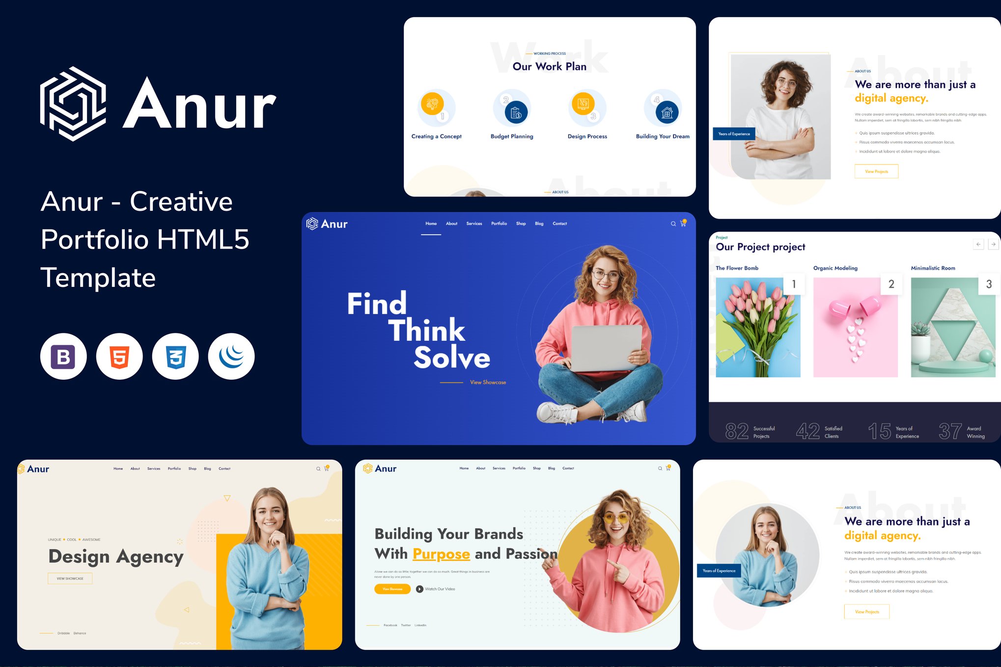 Imagen de portada de Anur - Creative Portfolio HTML5 Template (plantilla web)
