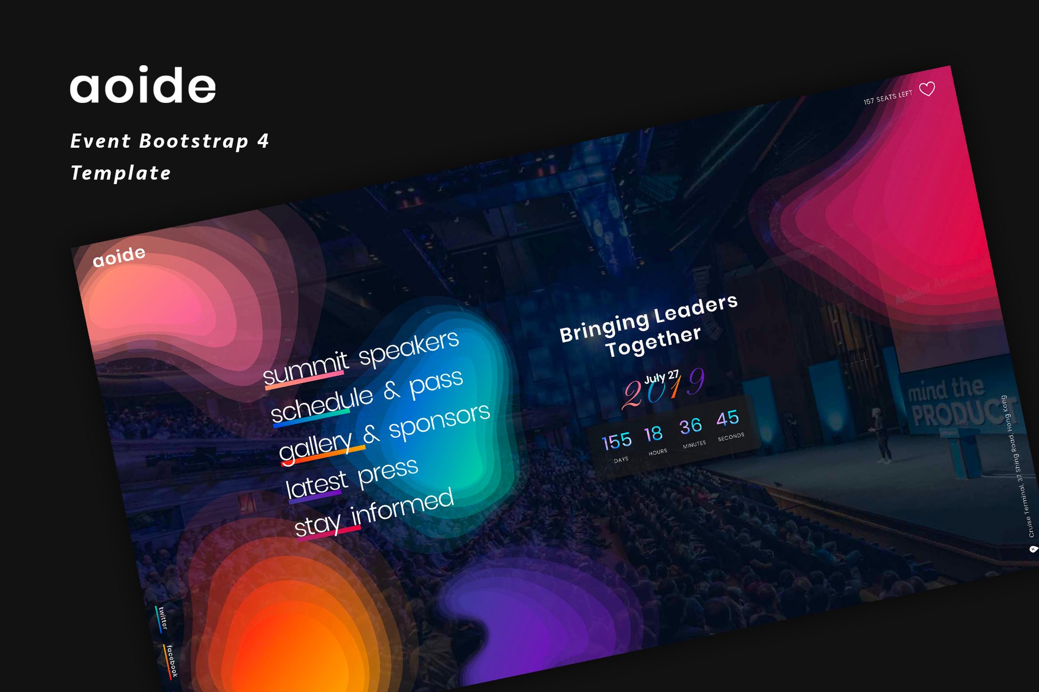 Imagen de portada de Aoide - Event Bootstrap 4 Template (plantilla web)