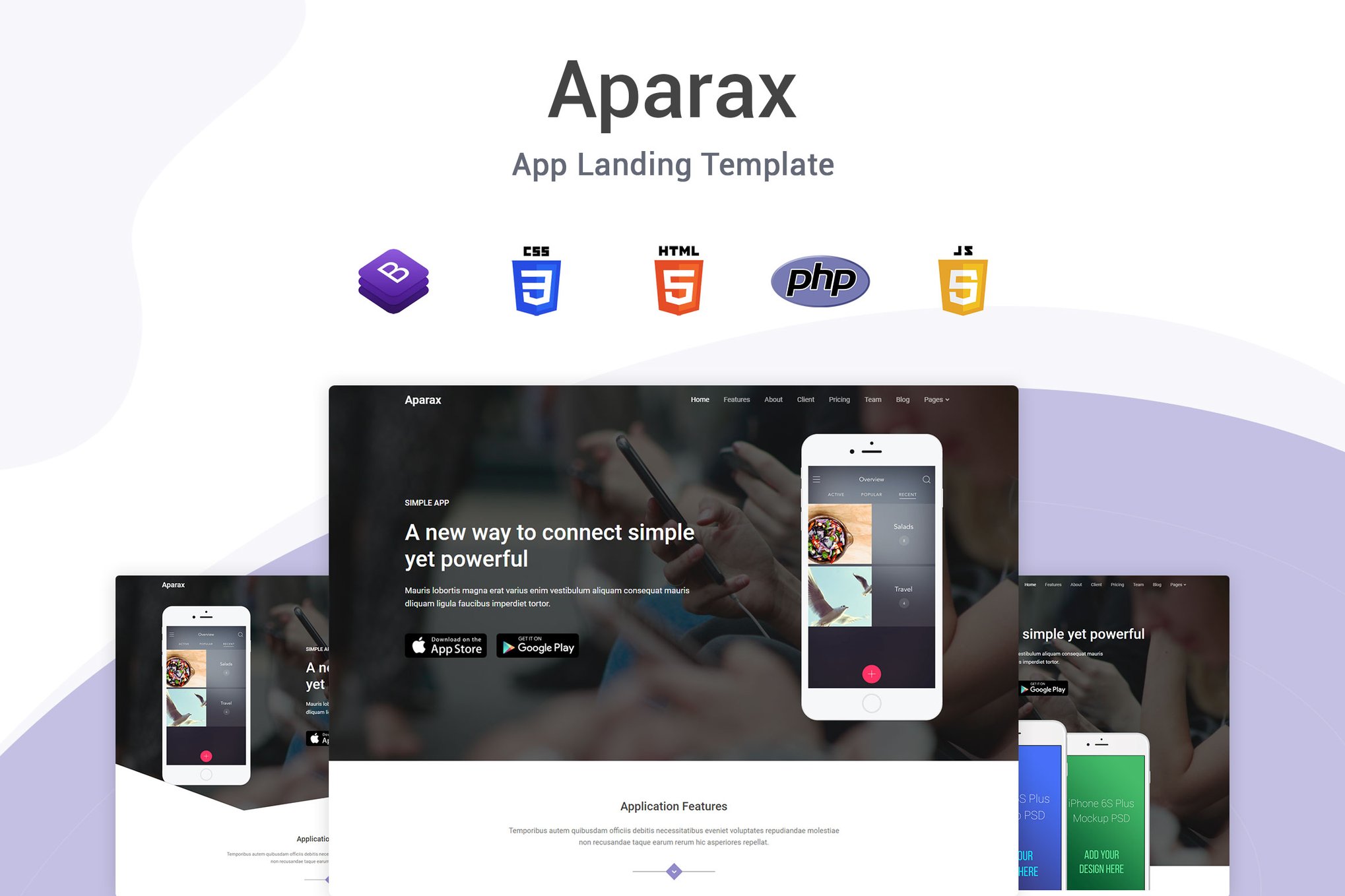 Imagen de portada de Aparax - App Landing Template (plantilla web)