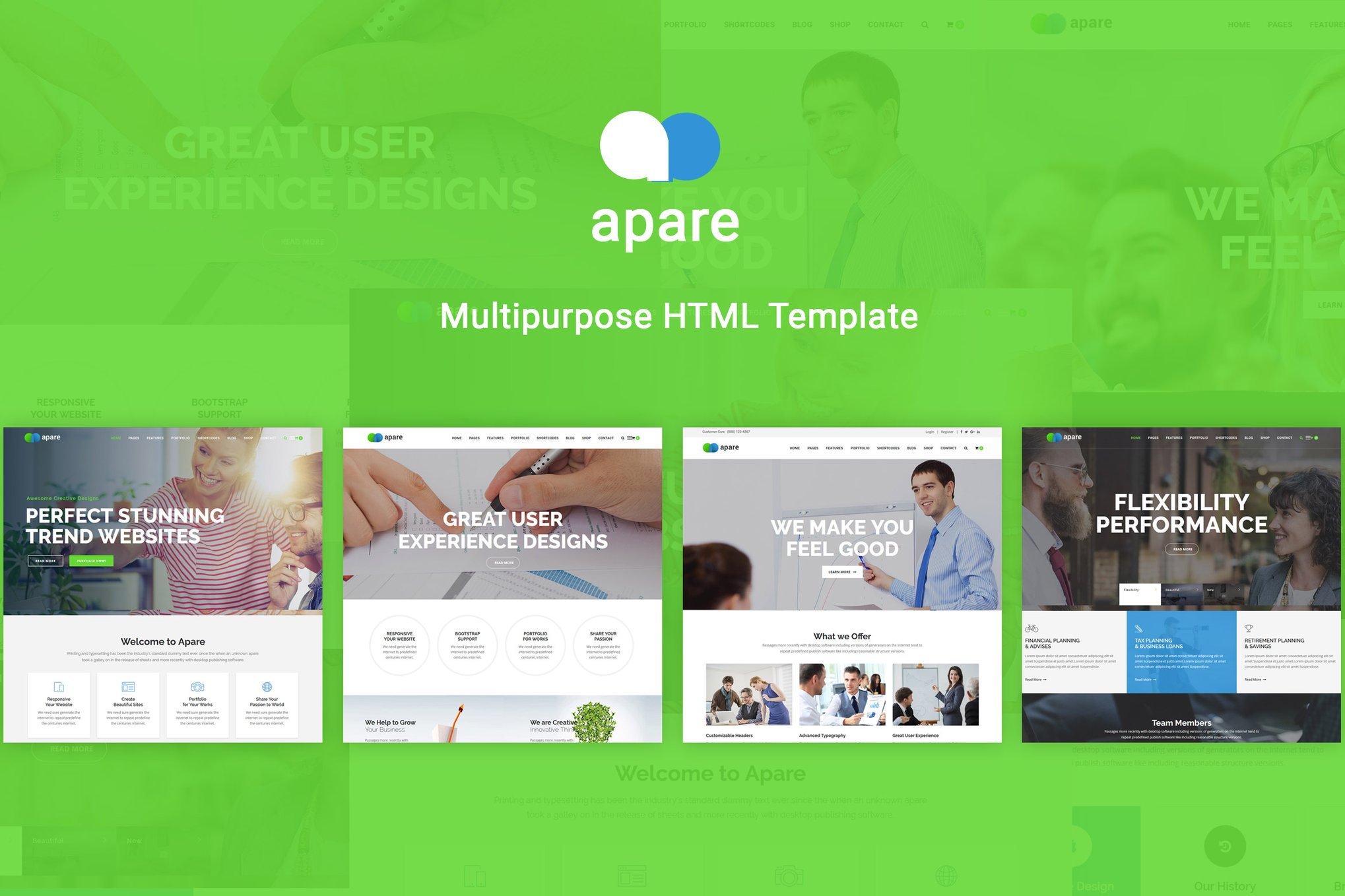 Imagen de portada de Apare - Responsive Multipurpose HTML5 Template (plantilla web)