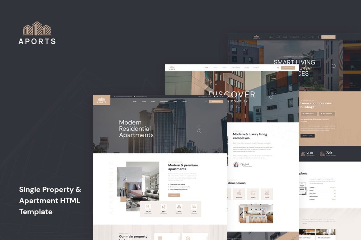 Imagen de portada de Aports - Single Property HTML Template (plantilla web)