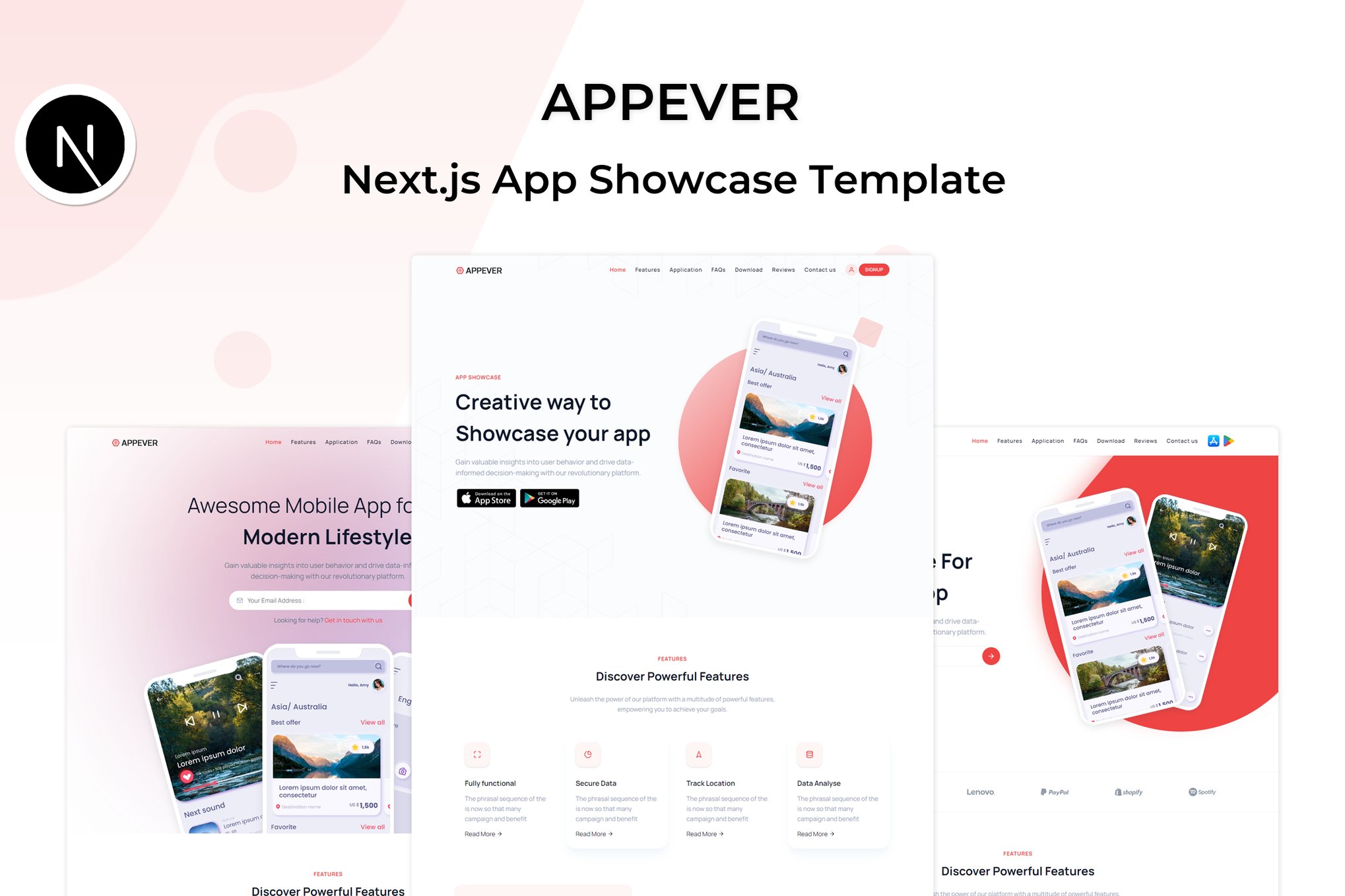 Imagen de portada de Appever - NextJs App Showcase Template (plantilla web)