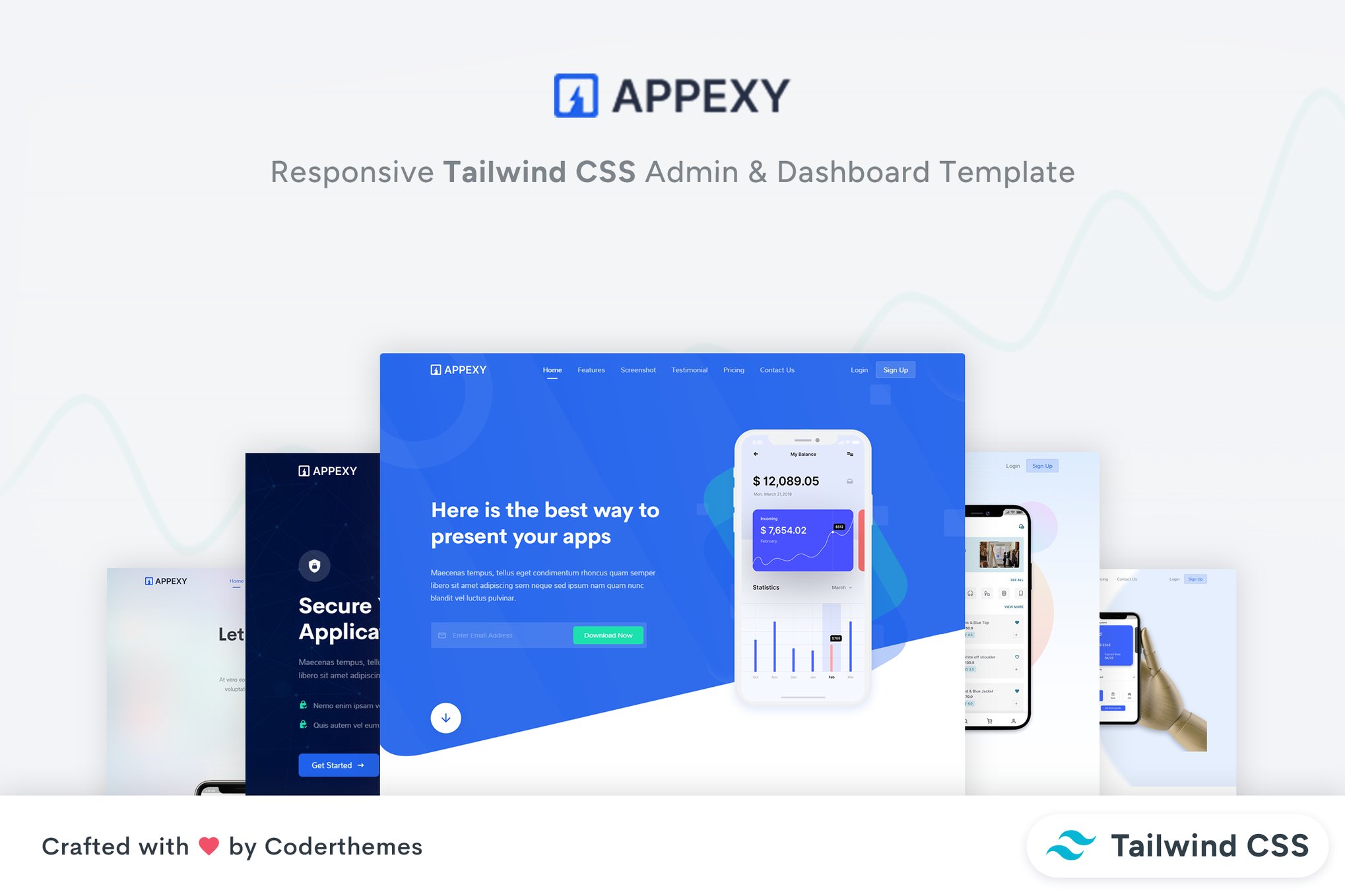 Imagen de portada de Appexy - Tailwind CSS Landing Page Template (plantilla web)