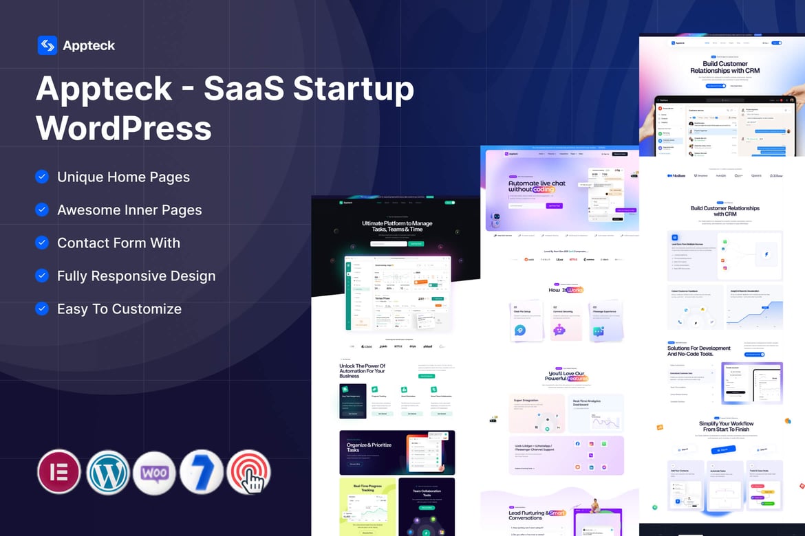 Imagen de portada de Appteck – SaaS Startup WordPress (tema)