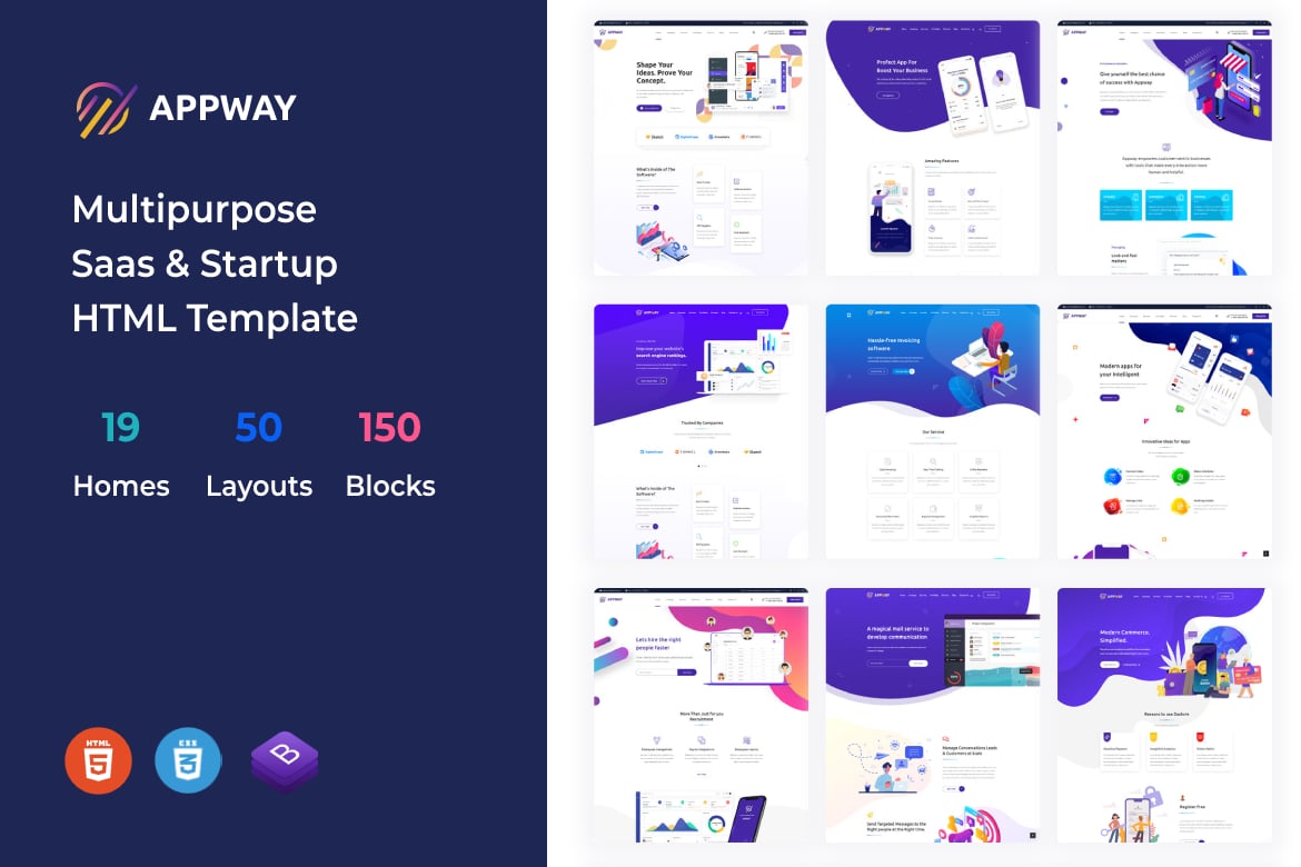 Imagen de portada de Appway - Saas & Startup HTML Template (plantilla web)