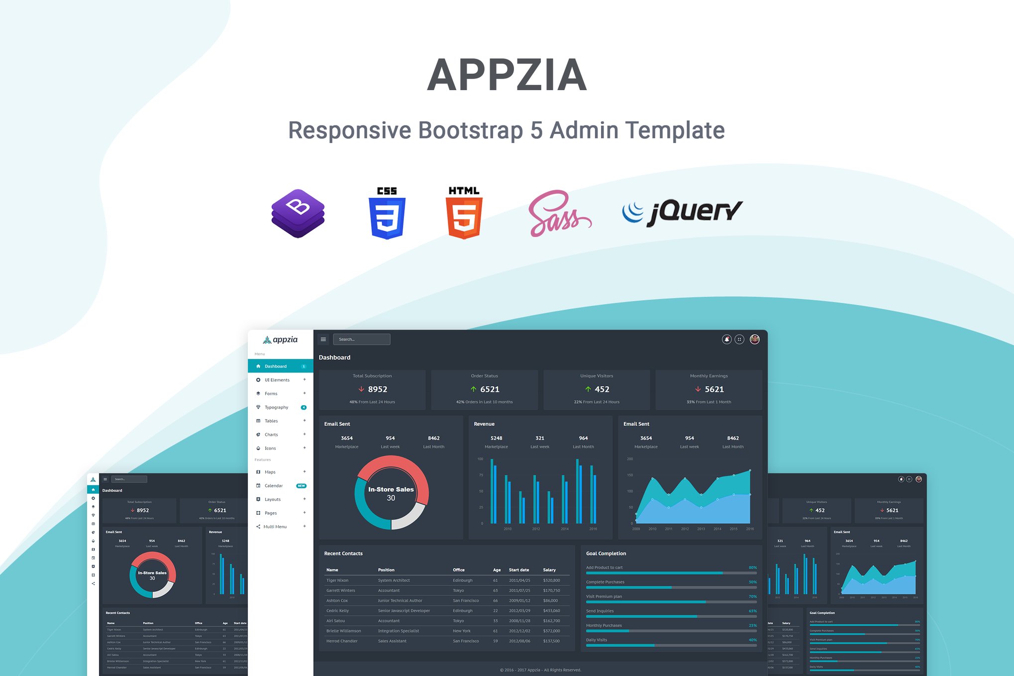 Imagen de portada de Appzia - Responsive Bootstrap 5 Admin Dashboard (plantilla web)