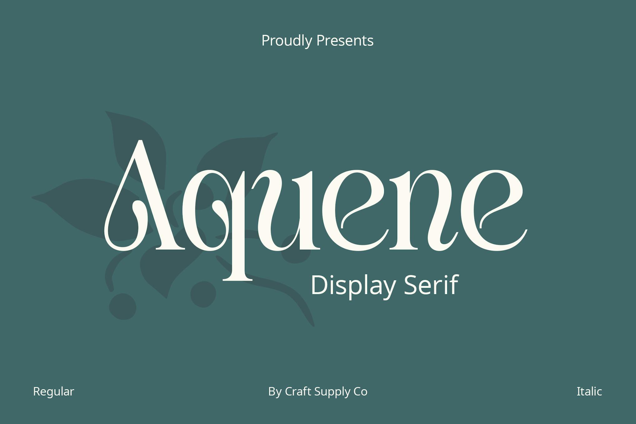 Imagen de portada de Aquene – Display Serif (fuente)