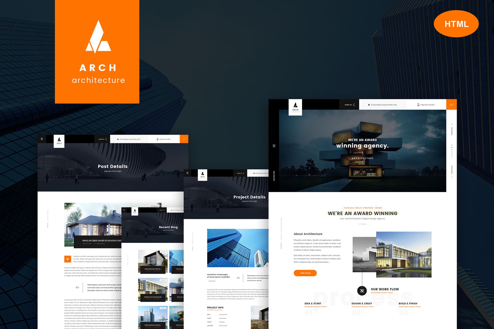 Imagen de portada de Arch - Multipurpose OnePage & MultiPage HTML Templ (plantilla web)