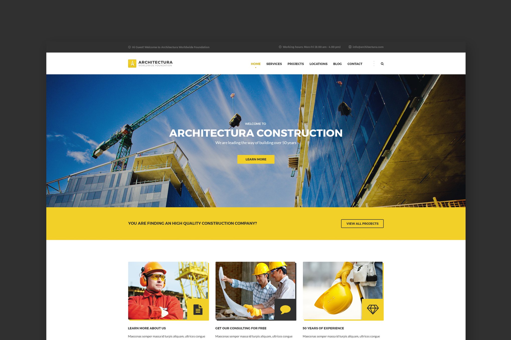 Imagen de portada de Architectura - Construction HTML Template (plantilla web)