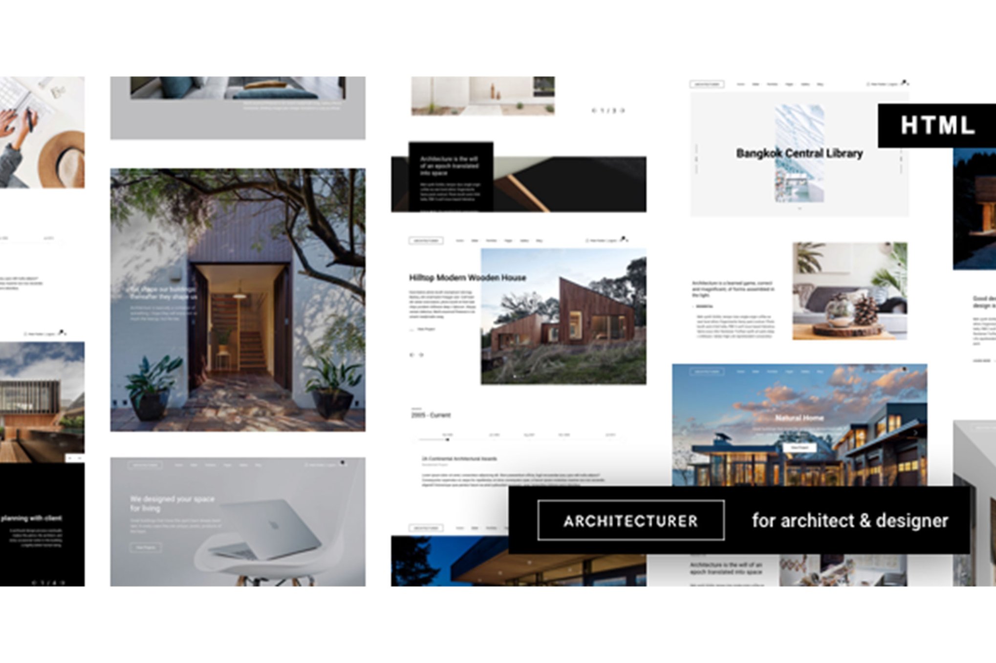 Imagen de portada de Architecturer - Interior Design HTML Template (plantilla web)