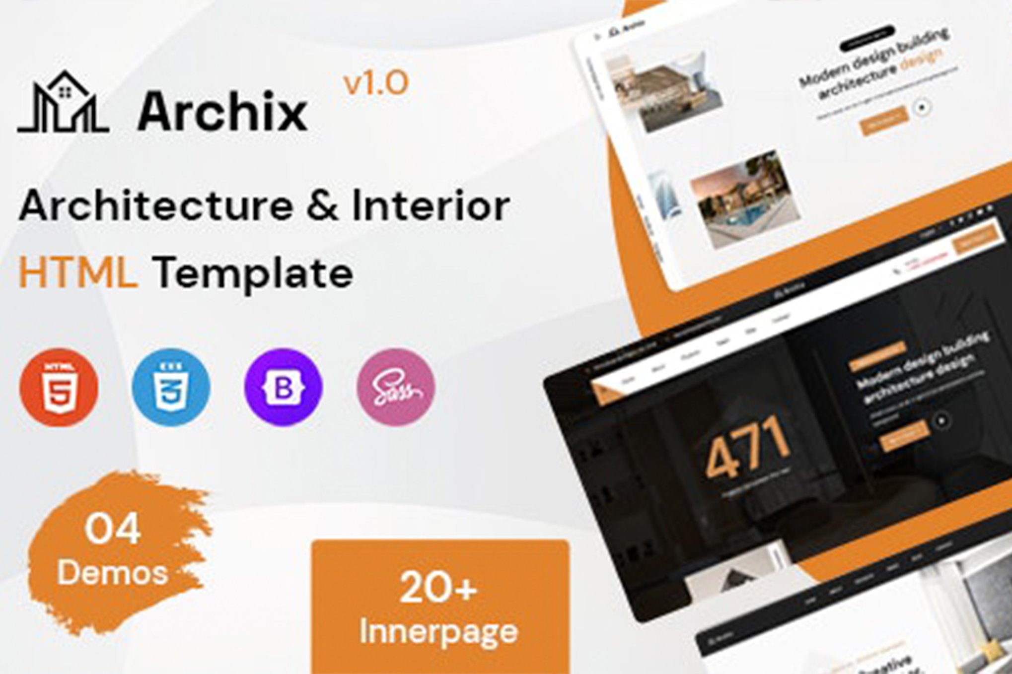 Imagen de portada de Archix - Architecture & Interior Template (plantilla web)