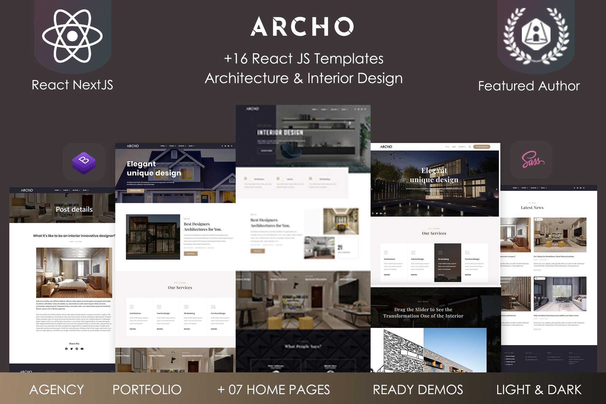Imagen de portada de Archo - React Architecture & Interior Template (plantilla web)