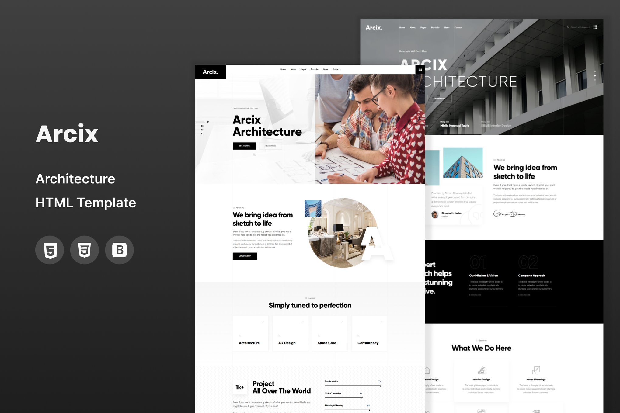 Imagen de portada de Arcix - Architecture HTML Template (plantilla web)