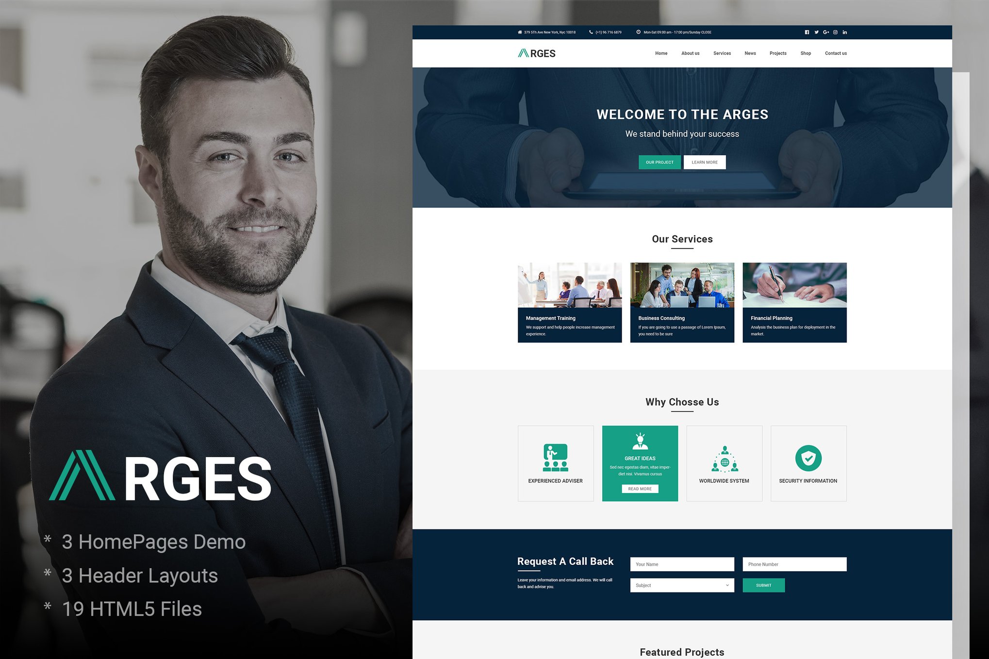 Imagen de portada de Arges | Corporate & Business HTML5 Template (plantilla web)