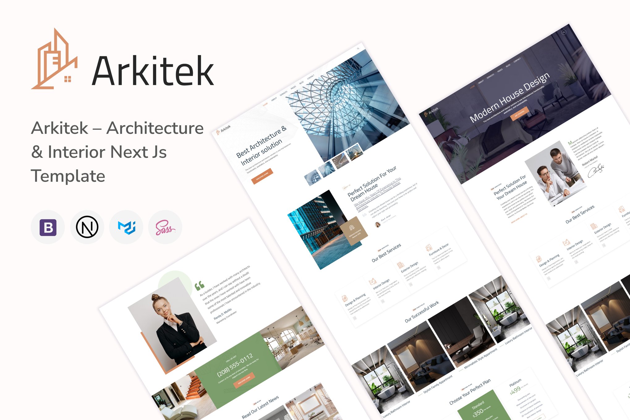 Imagen de portada de Arkitek – Architecture & Interior Next Js Template (plantilla web)