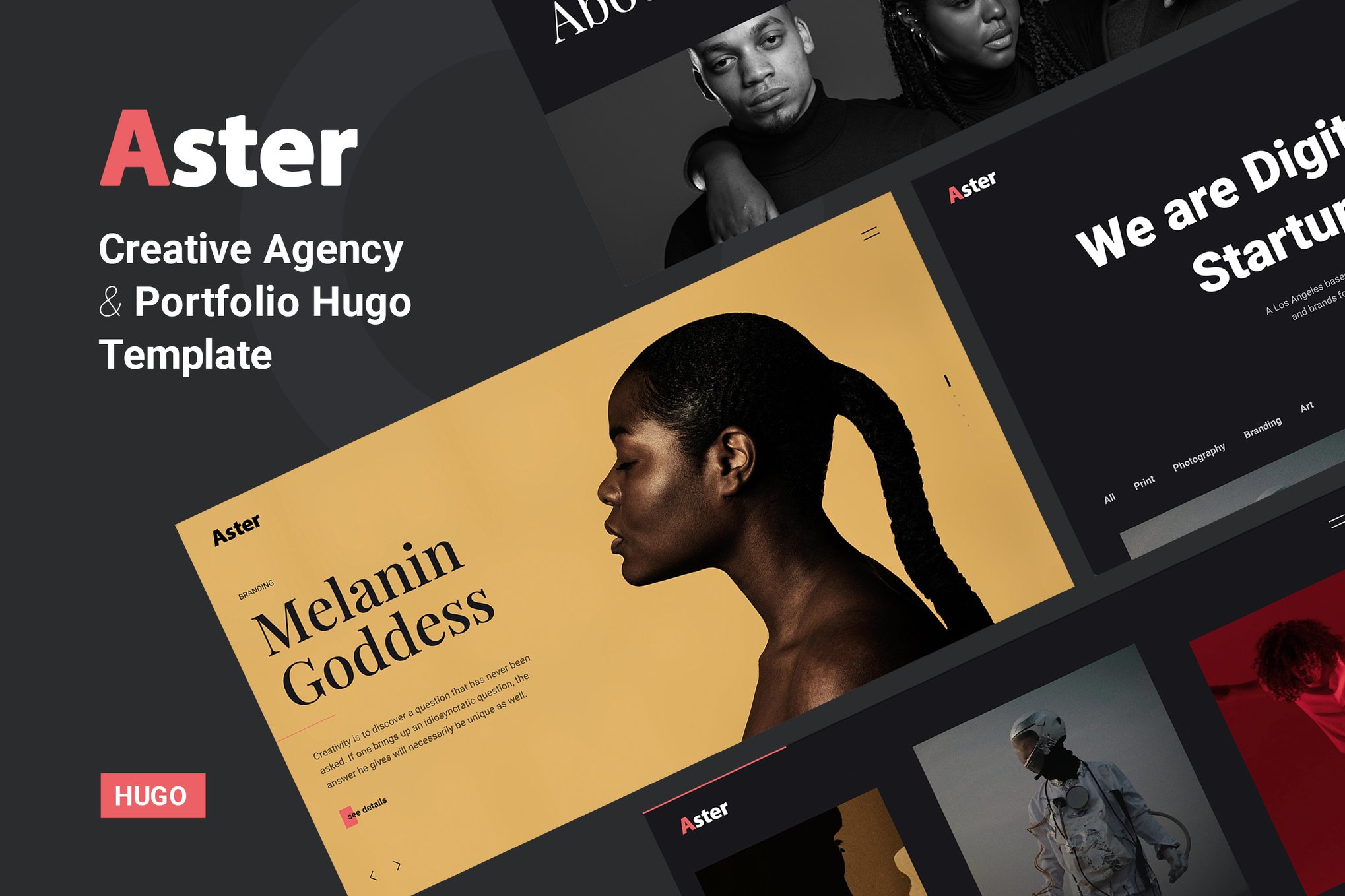 Imagen de portada de Aster - Creative Portfolio Agency Hugo Theme (plantilla web)