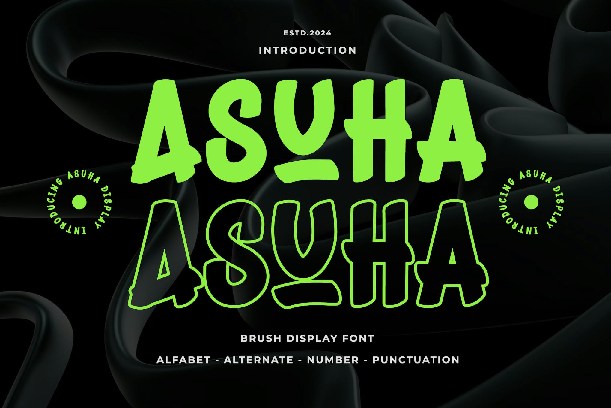 Imagen de portada de ASUHA - Brush Display Font (fuente)
