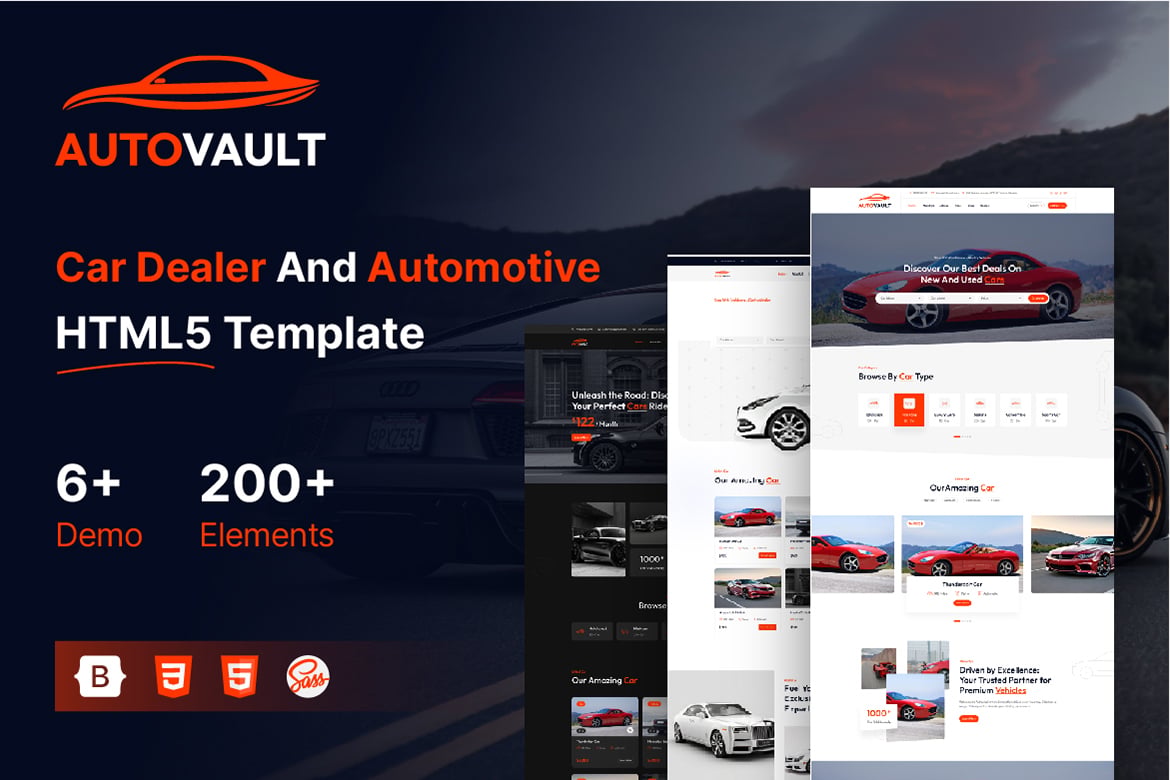 Imagen de portada de Autovault - Car Dealer HTML5 Template (plantilla web)
