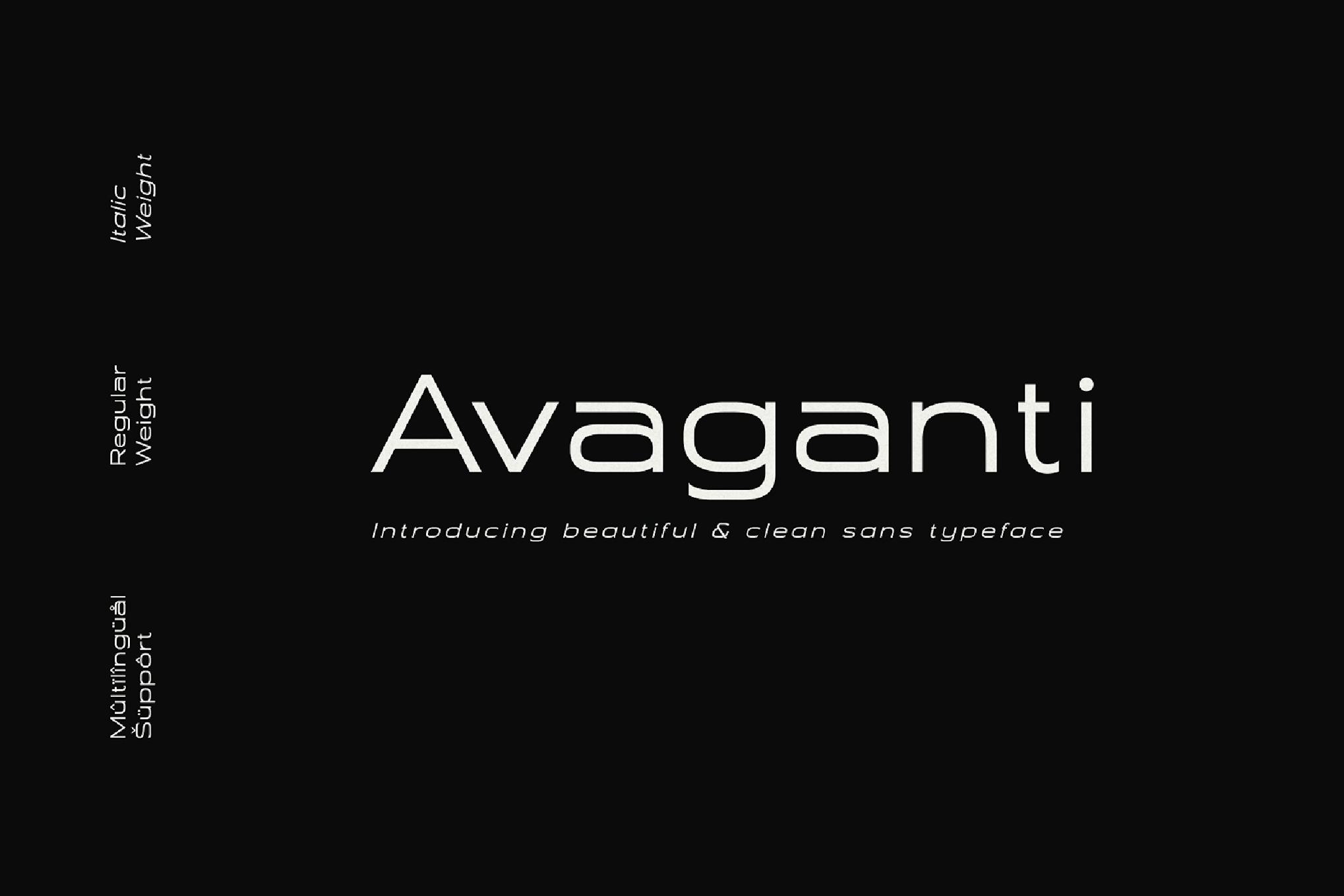 Imagen de portada de Avaganti - Clean Sans Typeface (fuente)