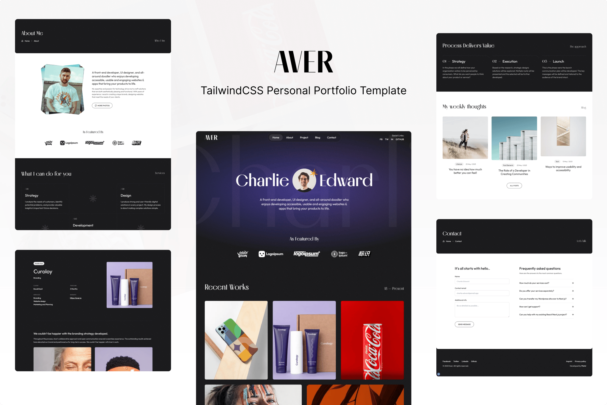 Imagen de portada de Aver - Personal Portfolio and Blog Template (plantilla web)